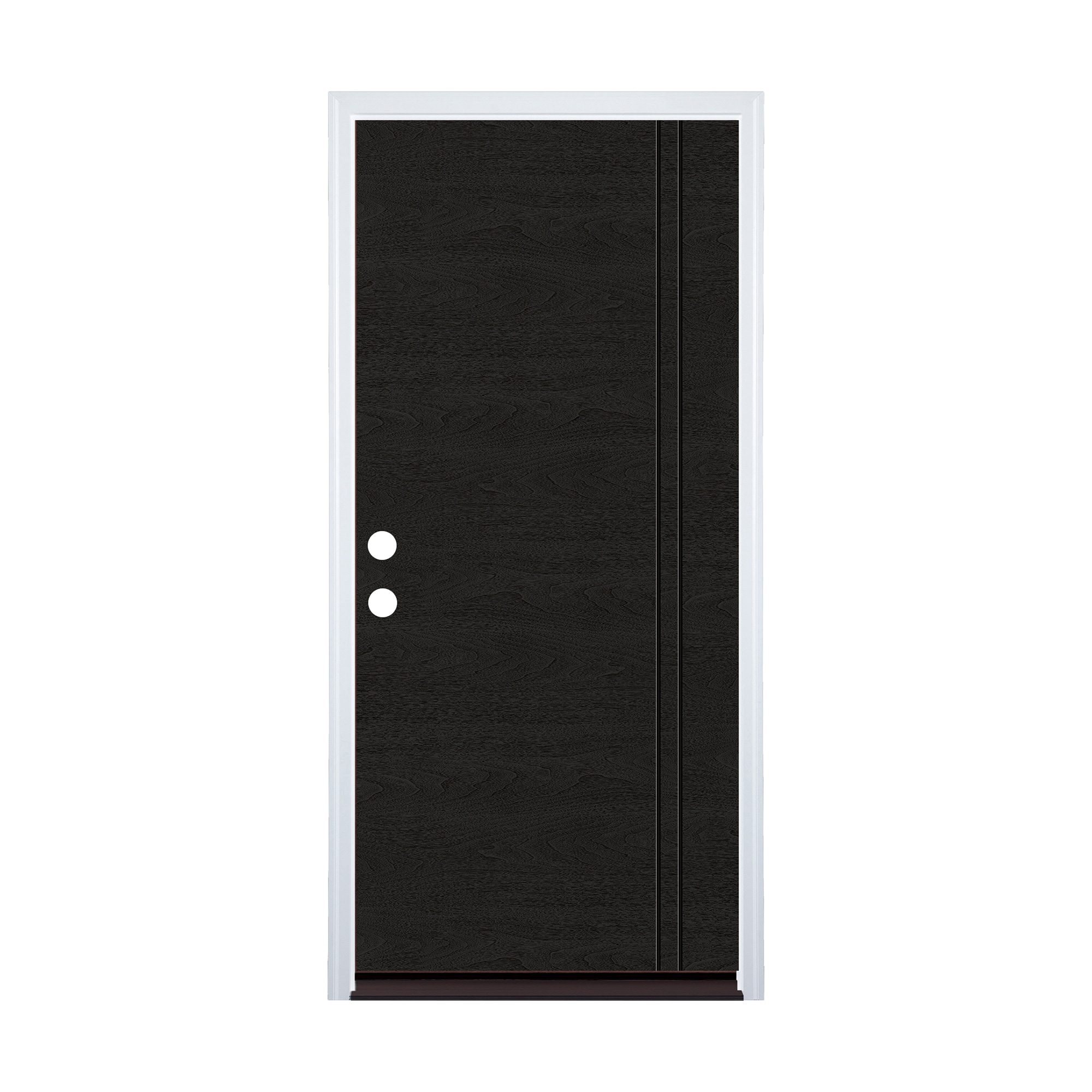 Therma-Tru 36-in x 80-in Fiberglass No Glass Stained Prehung Front Door with Brickmould Insulating Core