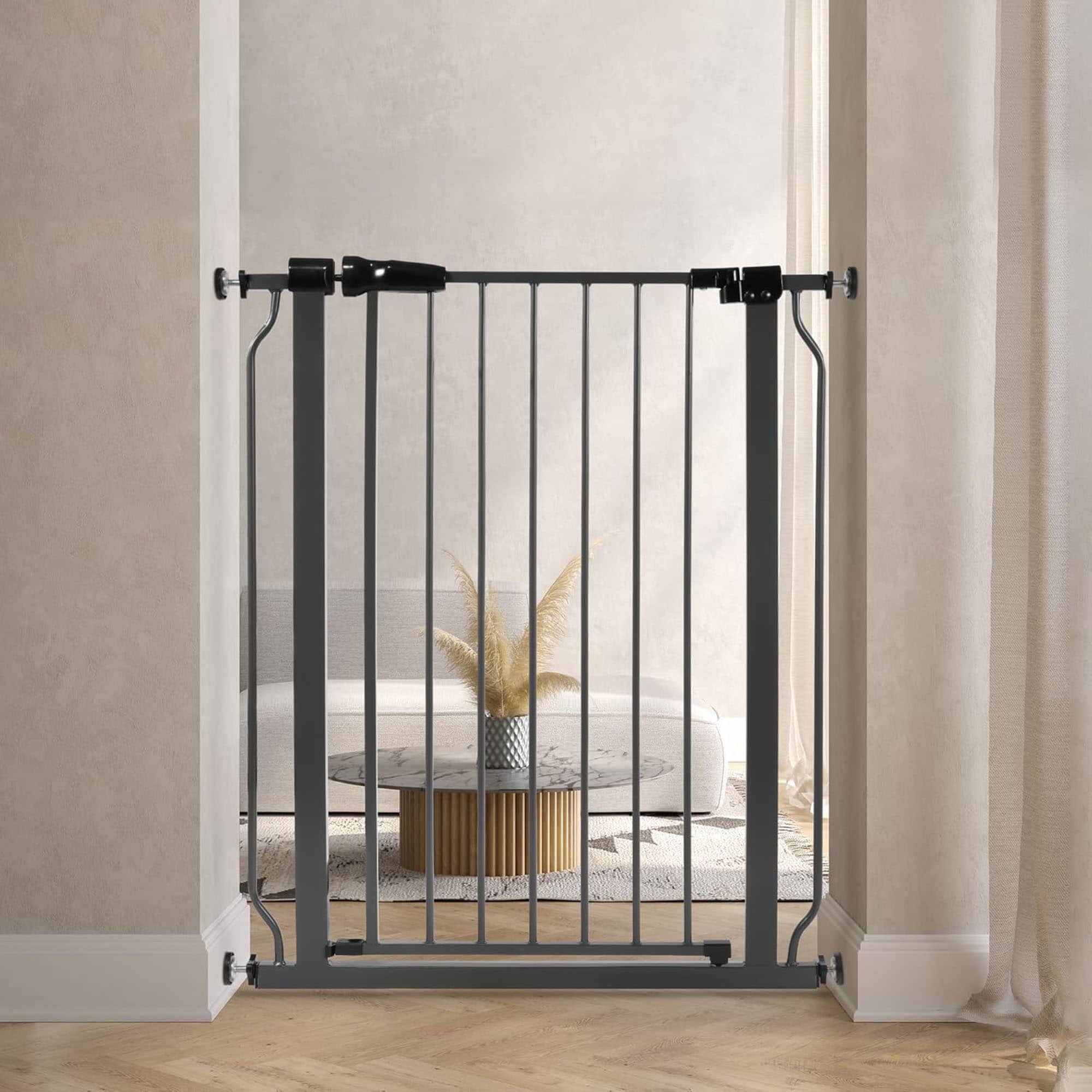 Balancefrom 418231 Walk Thru Safety Gate  Fits 29.1-33.8 Inches Openings  36” Tall  Graphite