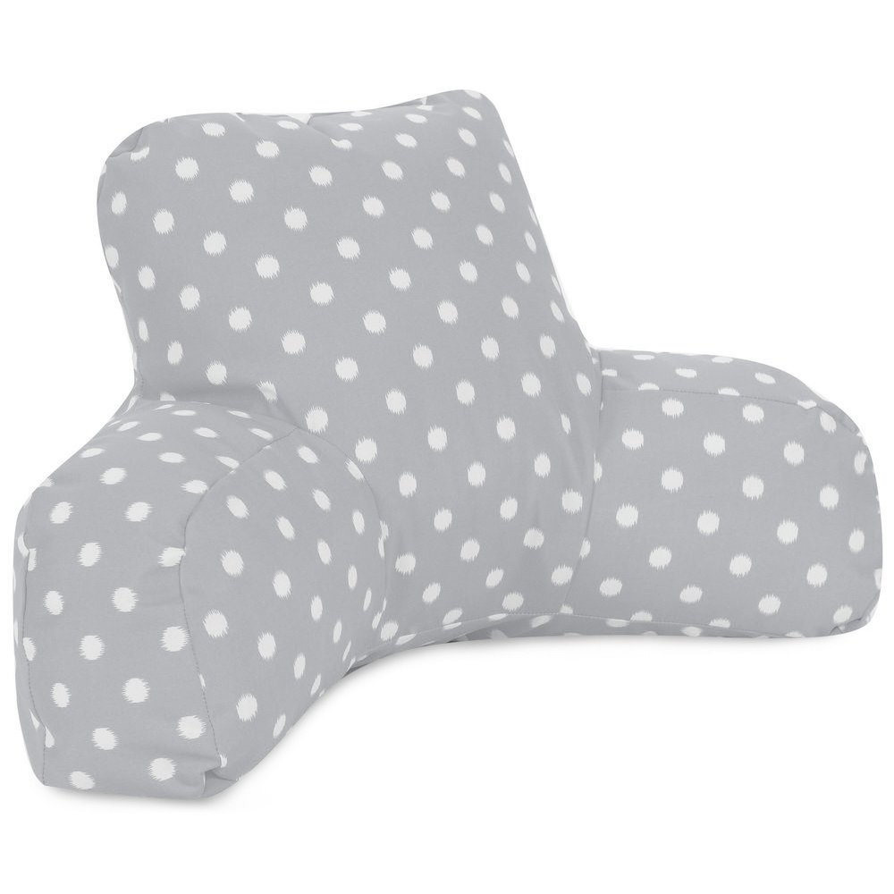 Majestic Home Goods  Reading Pillow Ikat Dot Gray