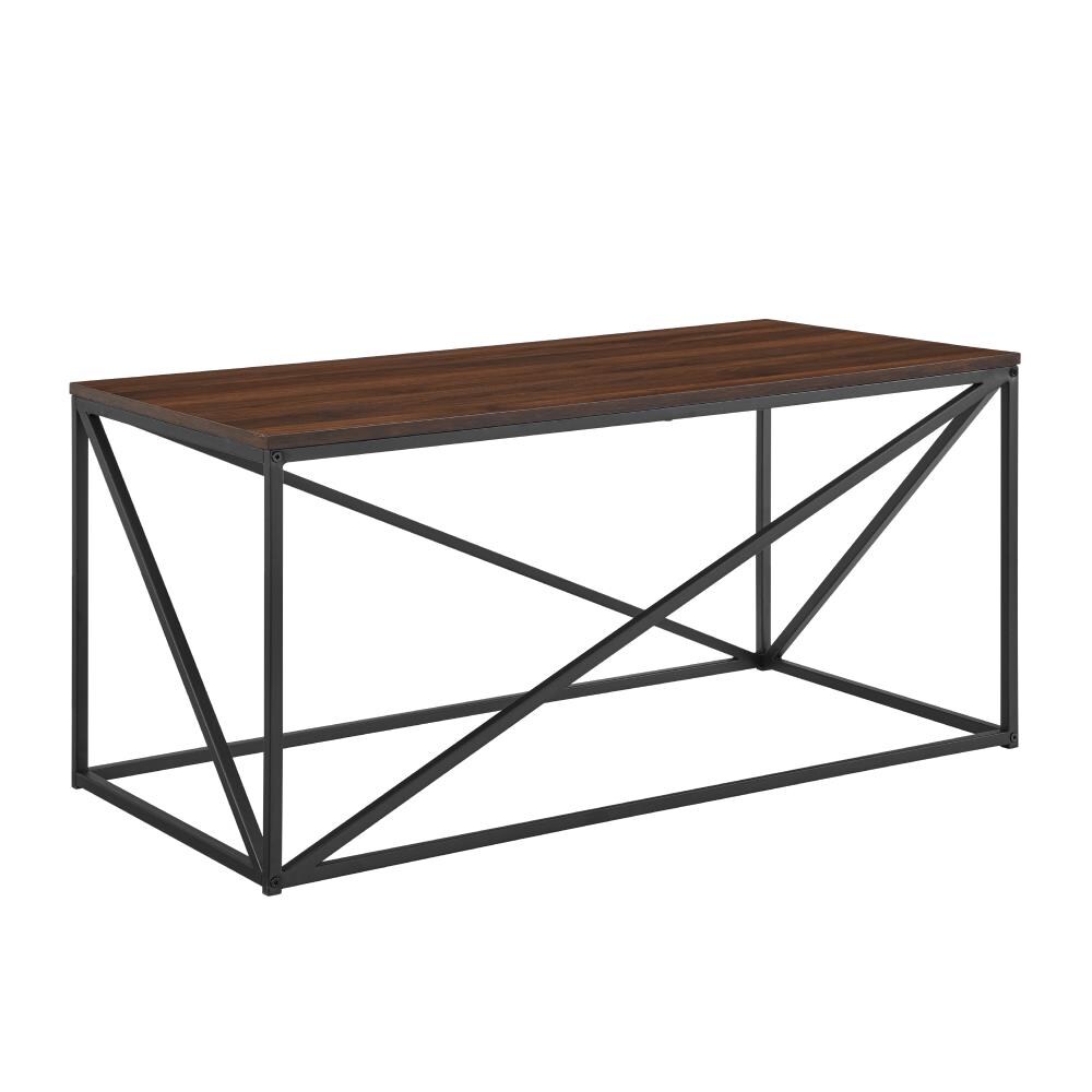 Walker Edison LWF40GEOCTDW Dark Walnut Modern Coffee Table