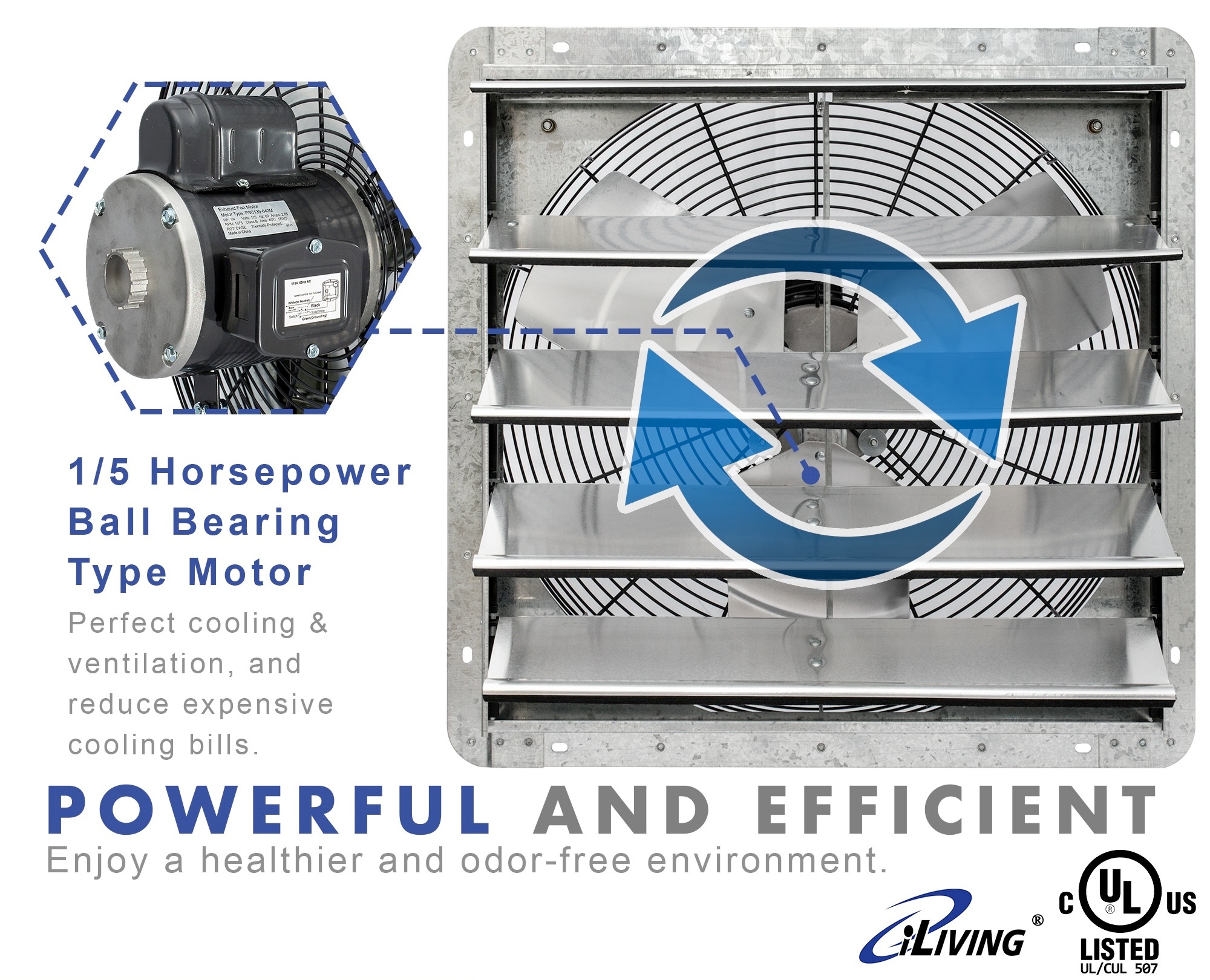 iLIVING ILG8SF20V Wall-Mounted-Fans - View #3