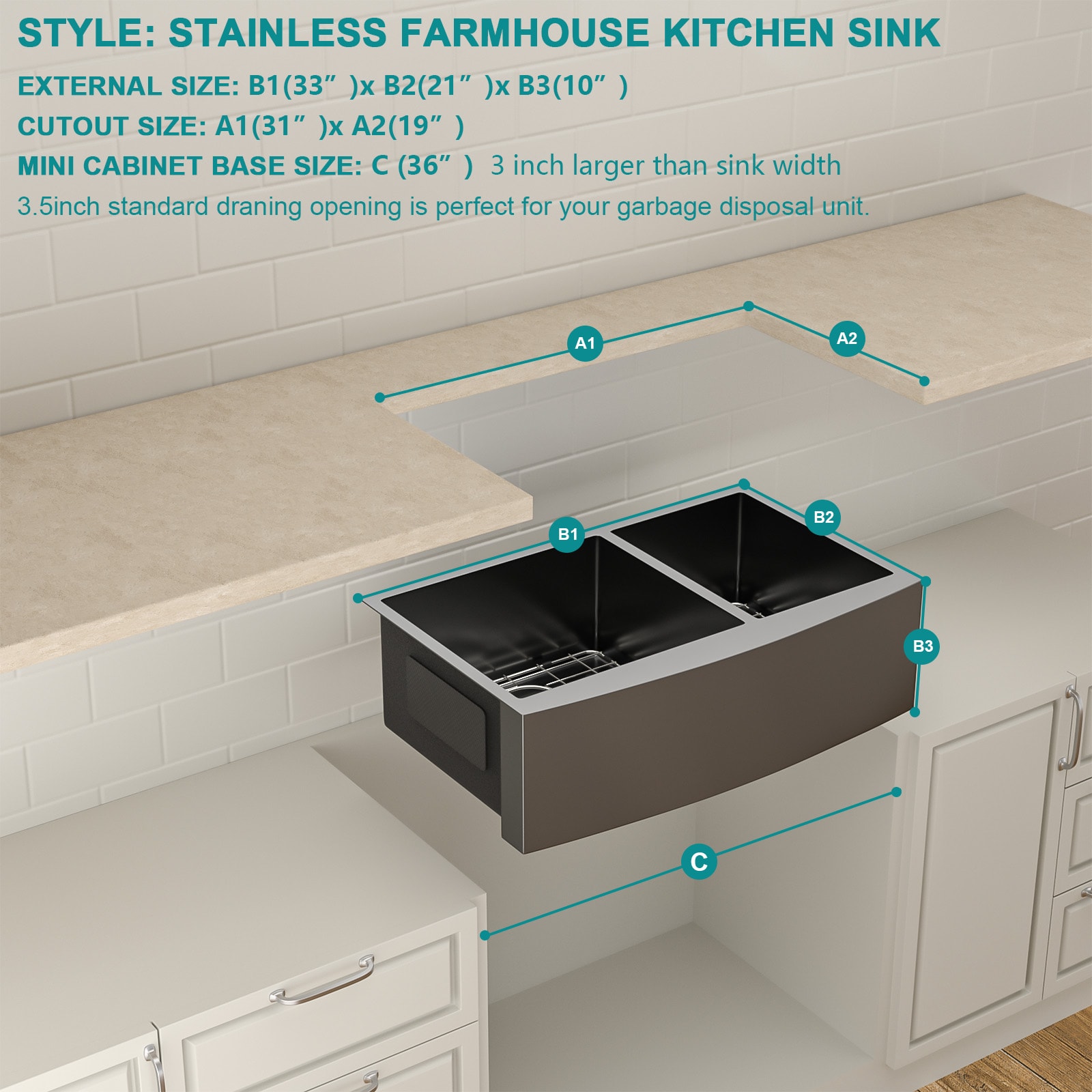 Lordear LD-LAB3321R2-64 Kitchen-Sinks - View #7