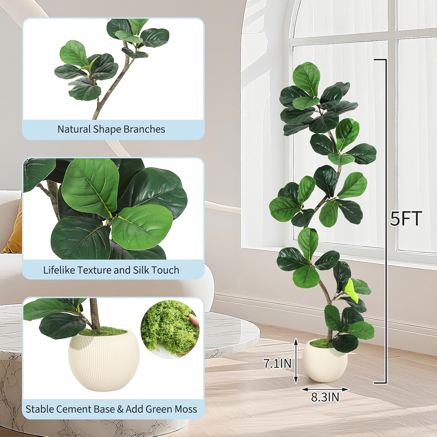 Qeetex DHZ-PHK-34W9NSXU Artificial-Plants-Trees - View #2