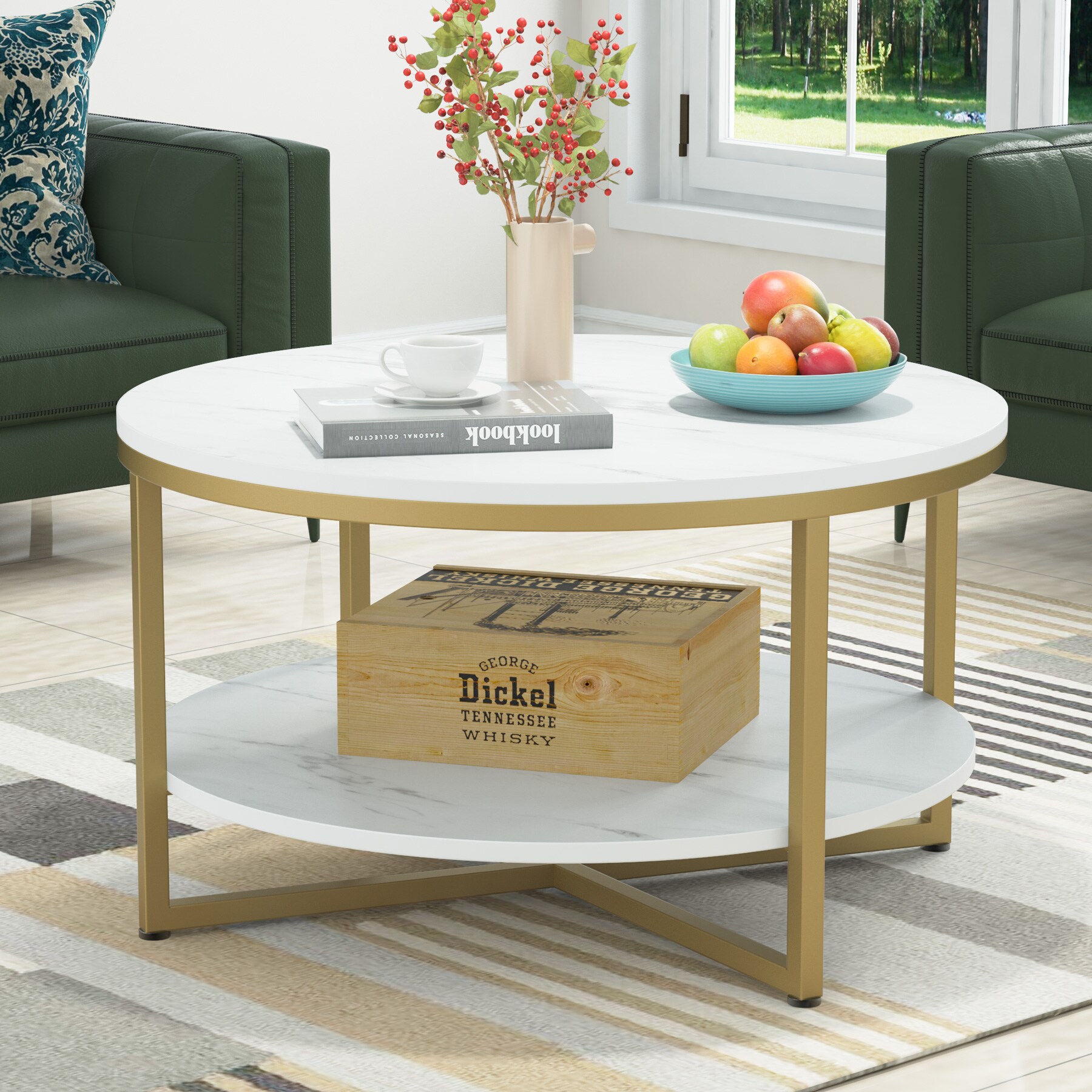 Tribesigns Hoga-M0181 White Wood Modern Coffee Table In The Coffee ...