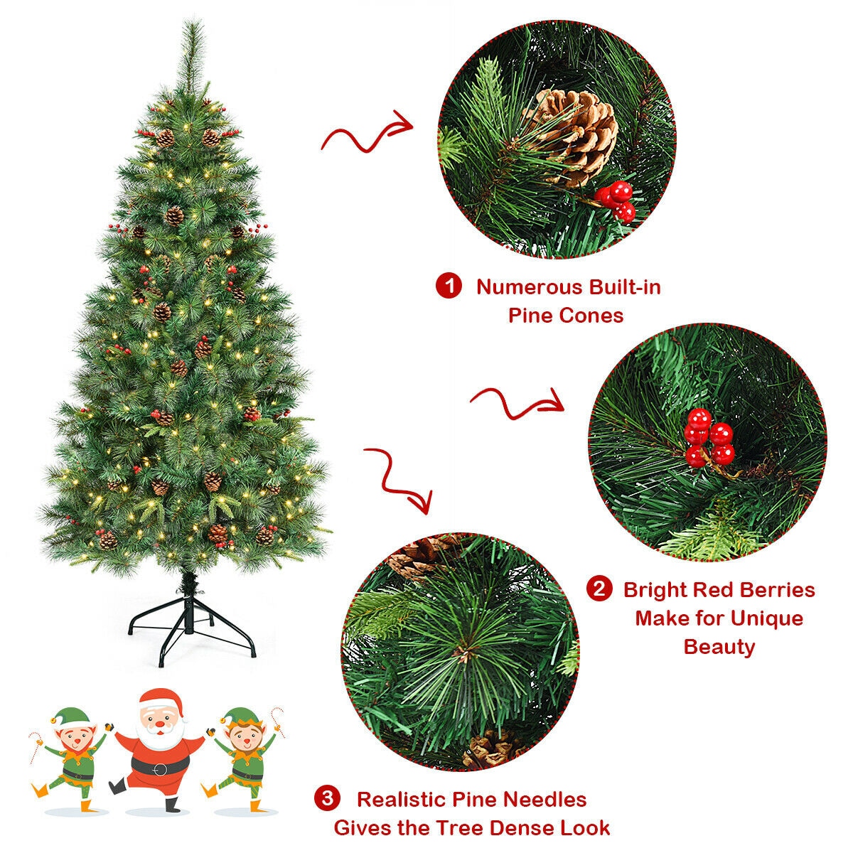 WELLFOR CM-HWY-22813 Artificial-Christmas-Trees - View #4