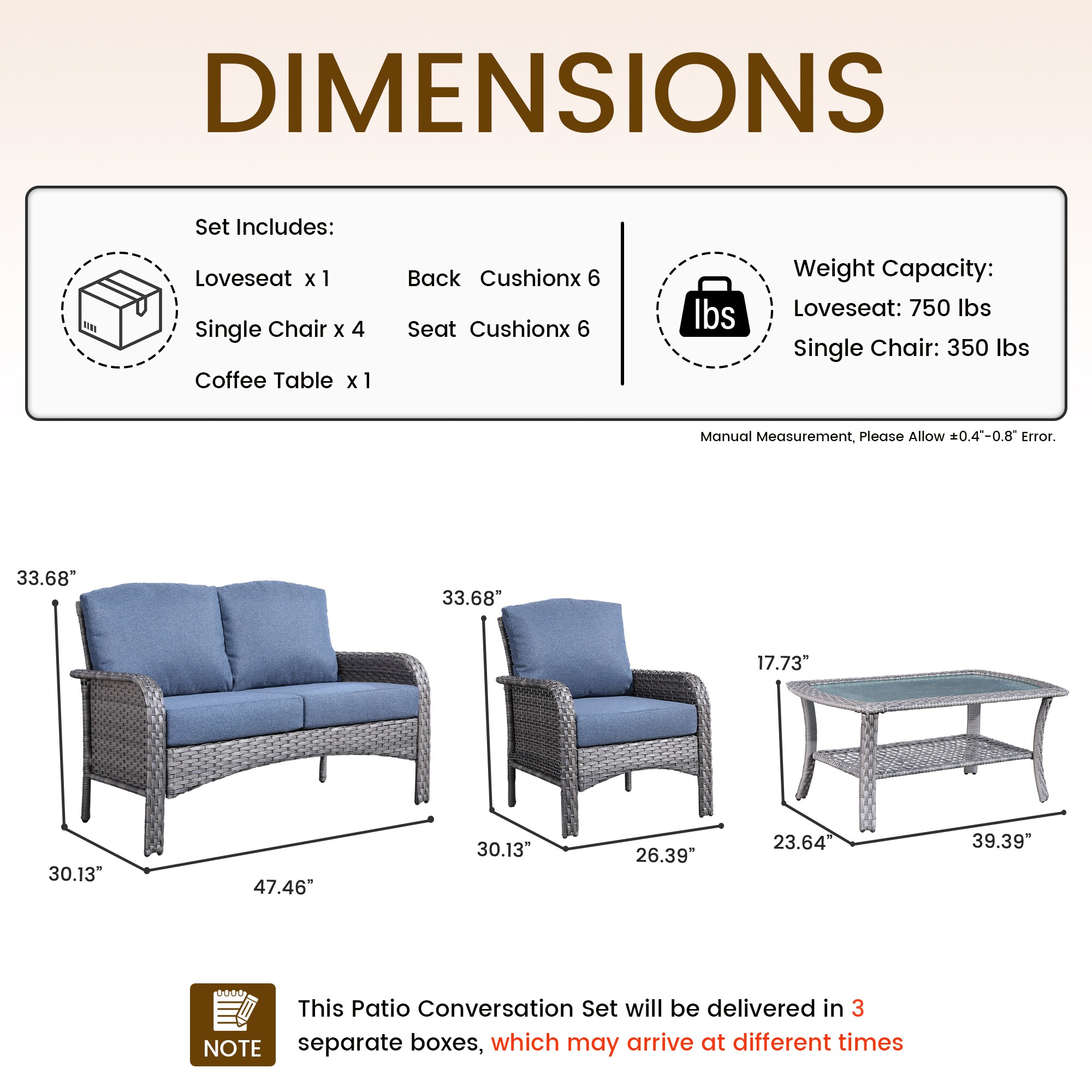 weaxty HMBYM307BRS303 Patio-Conversation-Sets - View #6