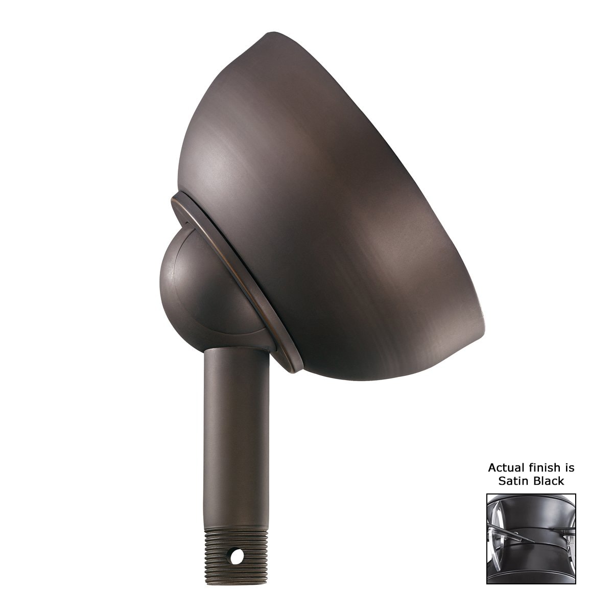 Kichler 337005SBK Fan Accessories 4-in Satin Black Steel Indoor/Outdoor Angle Mount Capable Ceiling Fan Sloped ceiling kit Mounting hardware