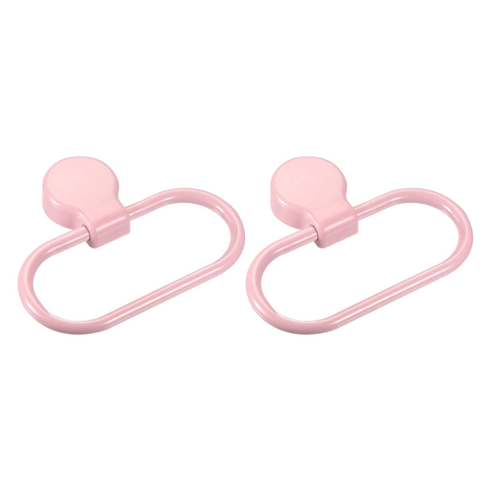 Unique Bargains 2 Pack Wall Mounted Oval Towel Ring ABS Hanging Holder Self-Adhesive for Bathroom Kitchen Accessories Pink