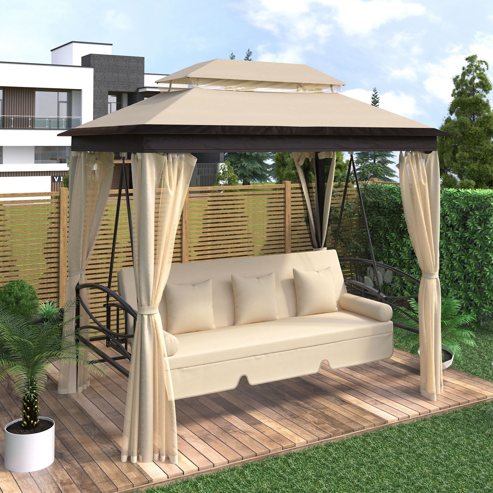WELLFOR TRX-263AC Wood-Resin-Gazebos - View #13