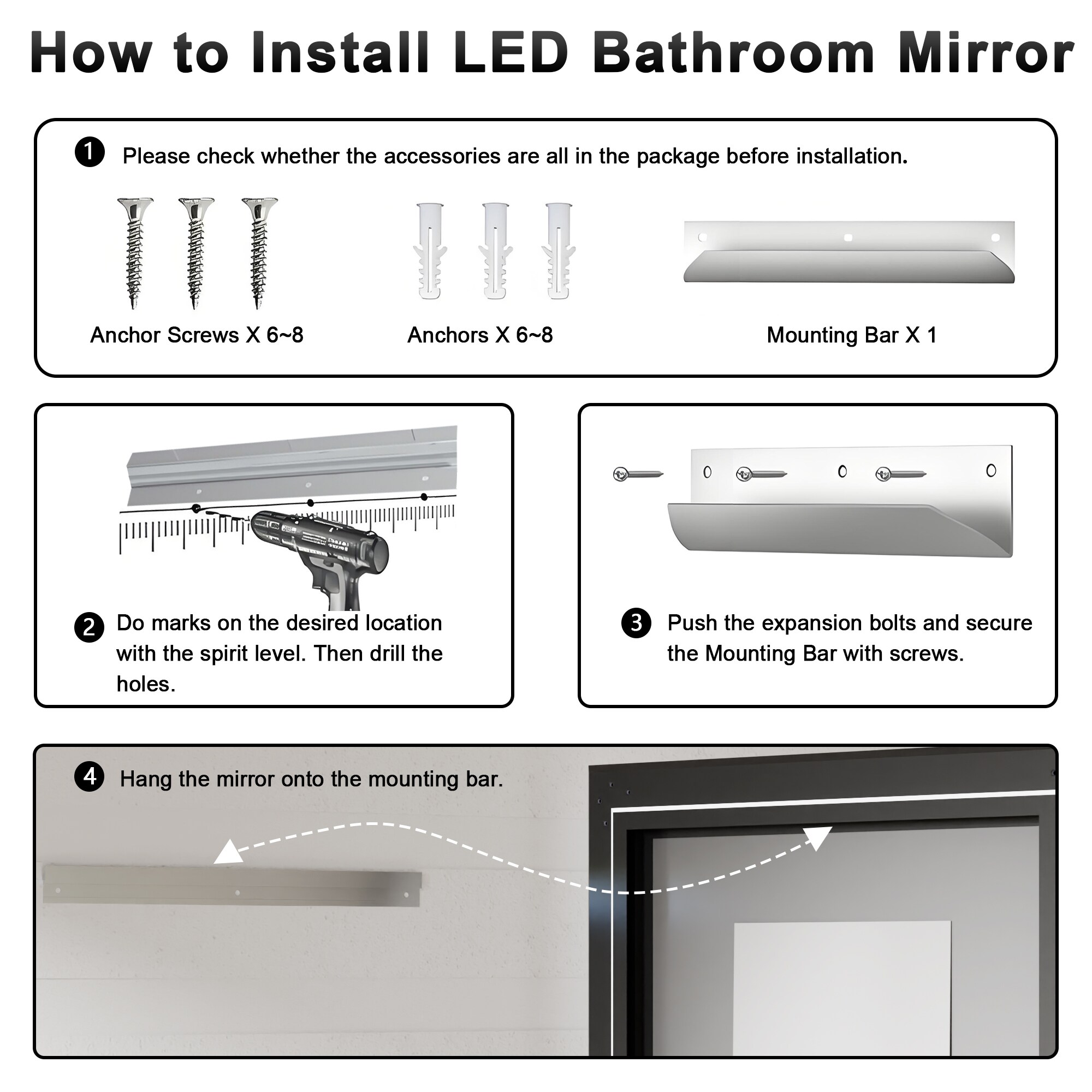 ES-DIY EYFRBM5530V12MB Framed-Bath-Mirrors - View #10