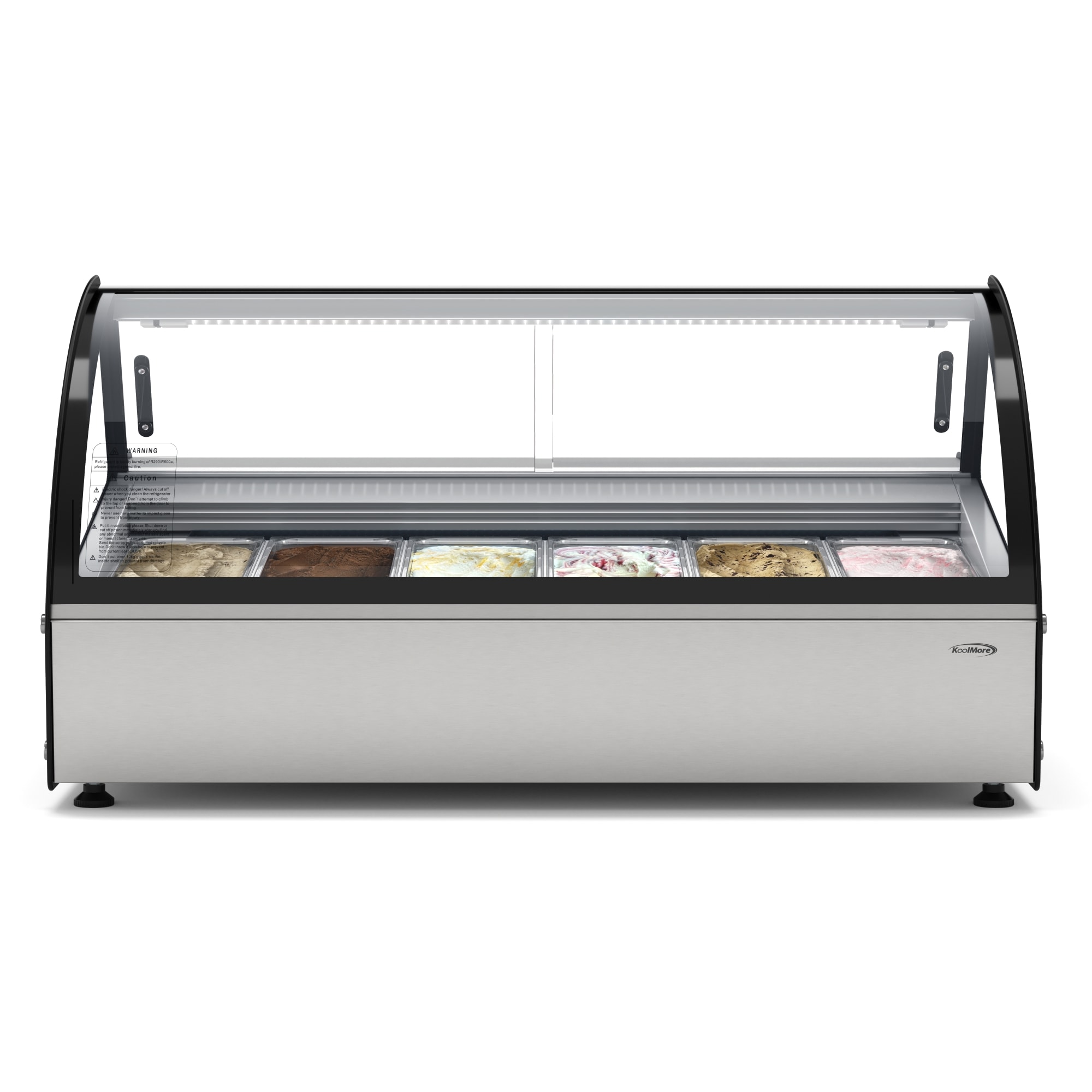 KoolMore LOW-KM-CGD-6P 4.3-Cu. Feet Commercial Refrigerators 2 Glass -Door Sliding door ( Stainless steel )