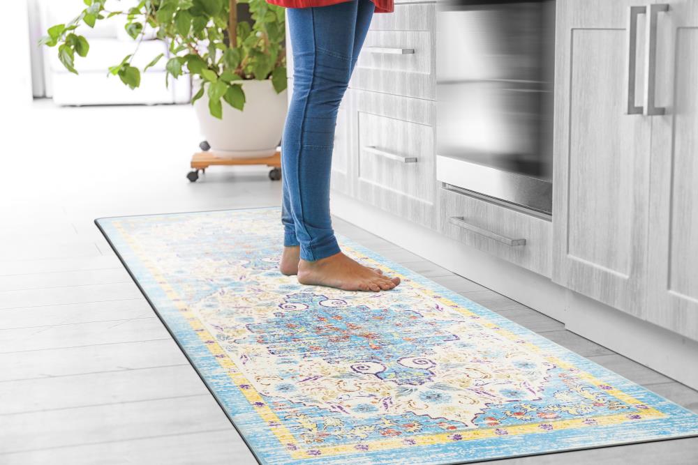 World Rug Gallery 813BLUE18X47 Mats-Cat - View #9