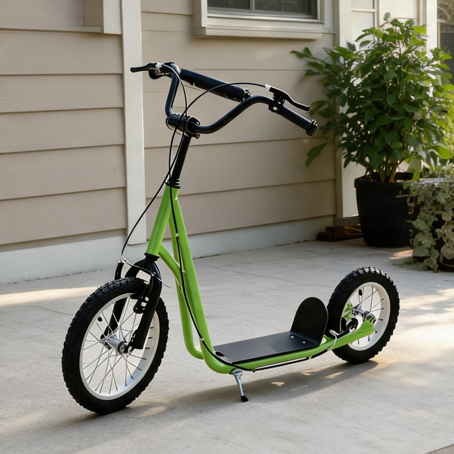 Naturefalls Sage Green Kids Kick Scooter with Steel Frame and Dual Brakes 220 lb Capacity