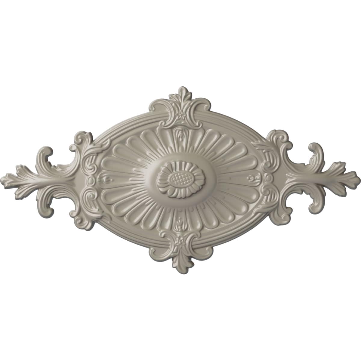 Ekena Millwork CM23RO1PWS Quentin 12.25-in W x 23.5-in L Painted Pearl White Polyurethane Whole Ceiling Medallion