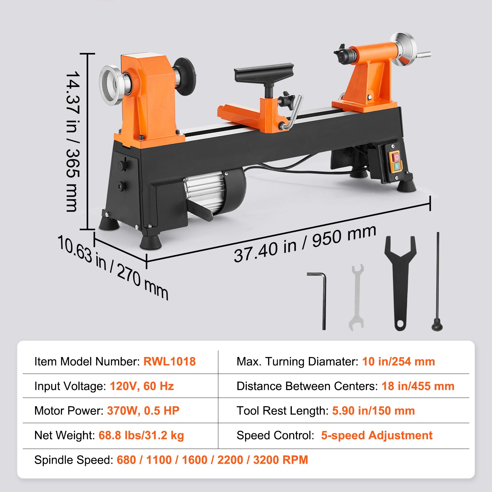 VEVOR SCTSMGCCT18002046V1 Wood-Lathes - View #7