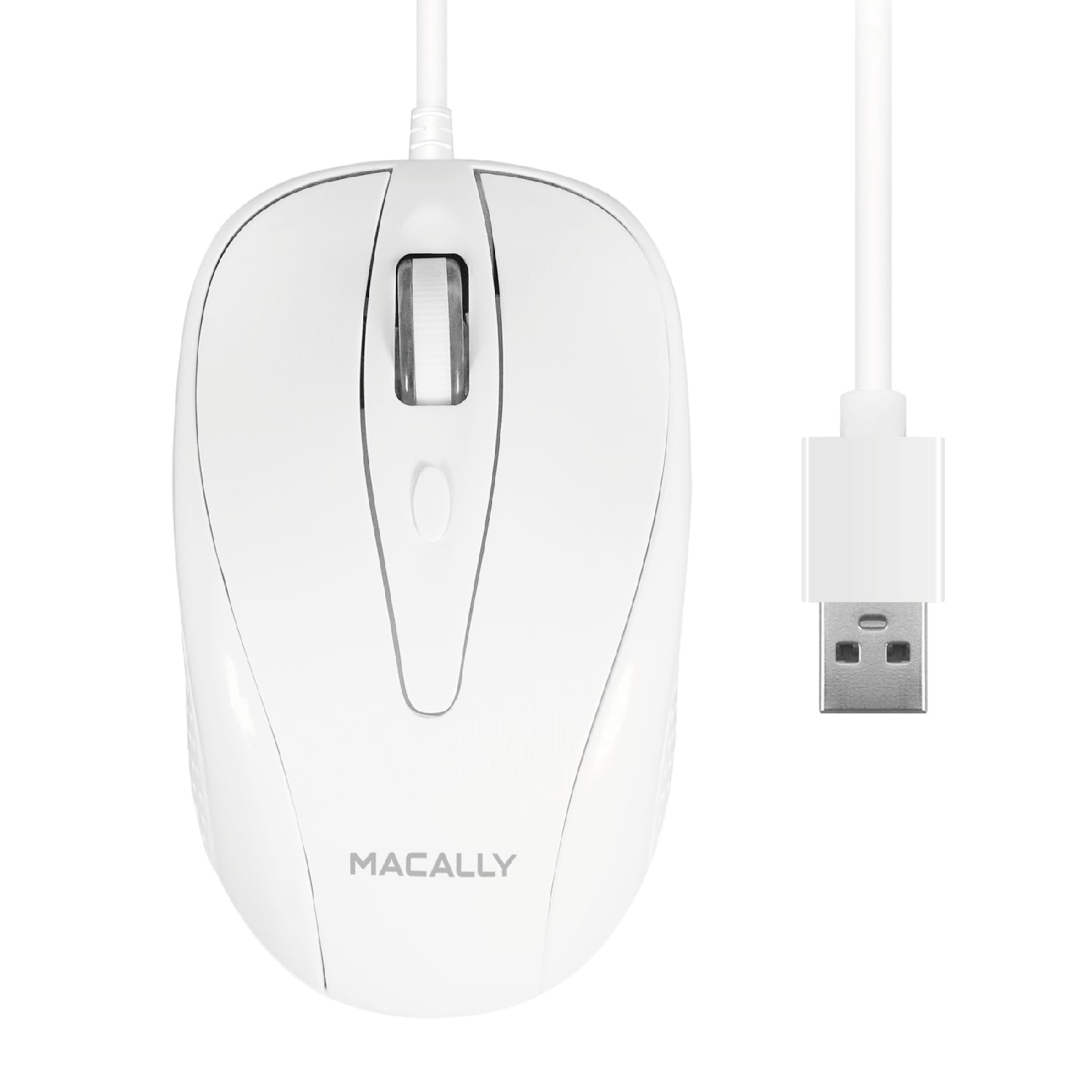 Macally Macally USB Wired Mouse with 3 Scroll Wheel, and 5 Foot Long Cord, Compatible with Apple MacBook Pro Air, iMac, Mac Mini, Desktop Computer, and PC (TURBO) in