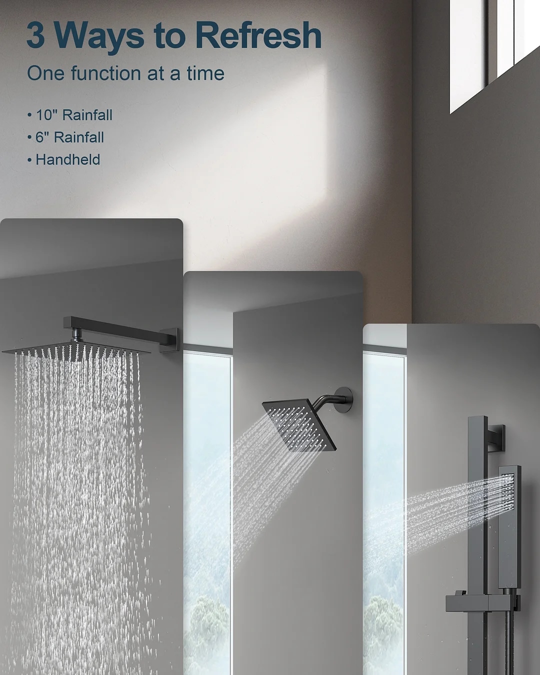 GRANDJOY SFS-1059-BK10 Showerhead-Bar-Panels - View #9