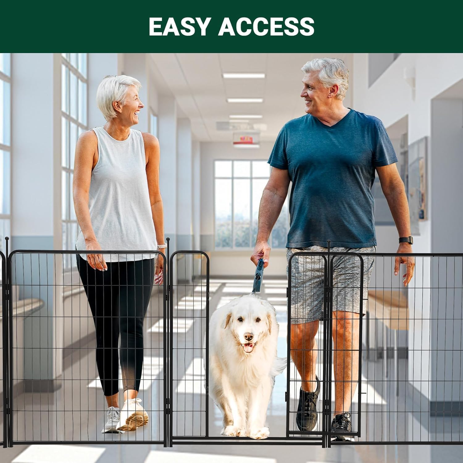 Qeetex Dog Playpen Indoor Outdoor 40 Inch High 21 Foot Long