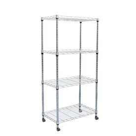 Mind Reader Metal Heavy Duty 4-Tier Utility Shelving Unit (23.23-in W x  13.39-in D x 48.74-in H), Silver in the Freestanding Shelving Units  department at