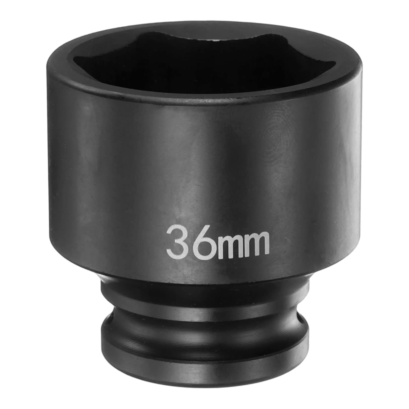 Harfington 6 Point Impact Socket 36mm Metric Socket 1/2 Inch Square Drive 2 Inch (50mm) Long Phosphated Cr-Mo Steel Spindle Axle Hex Nut Sockets Black #S26040900UX5463
