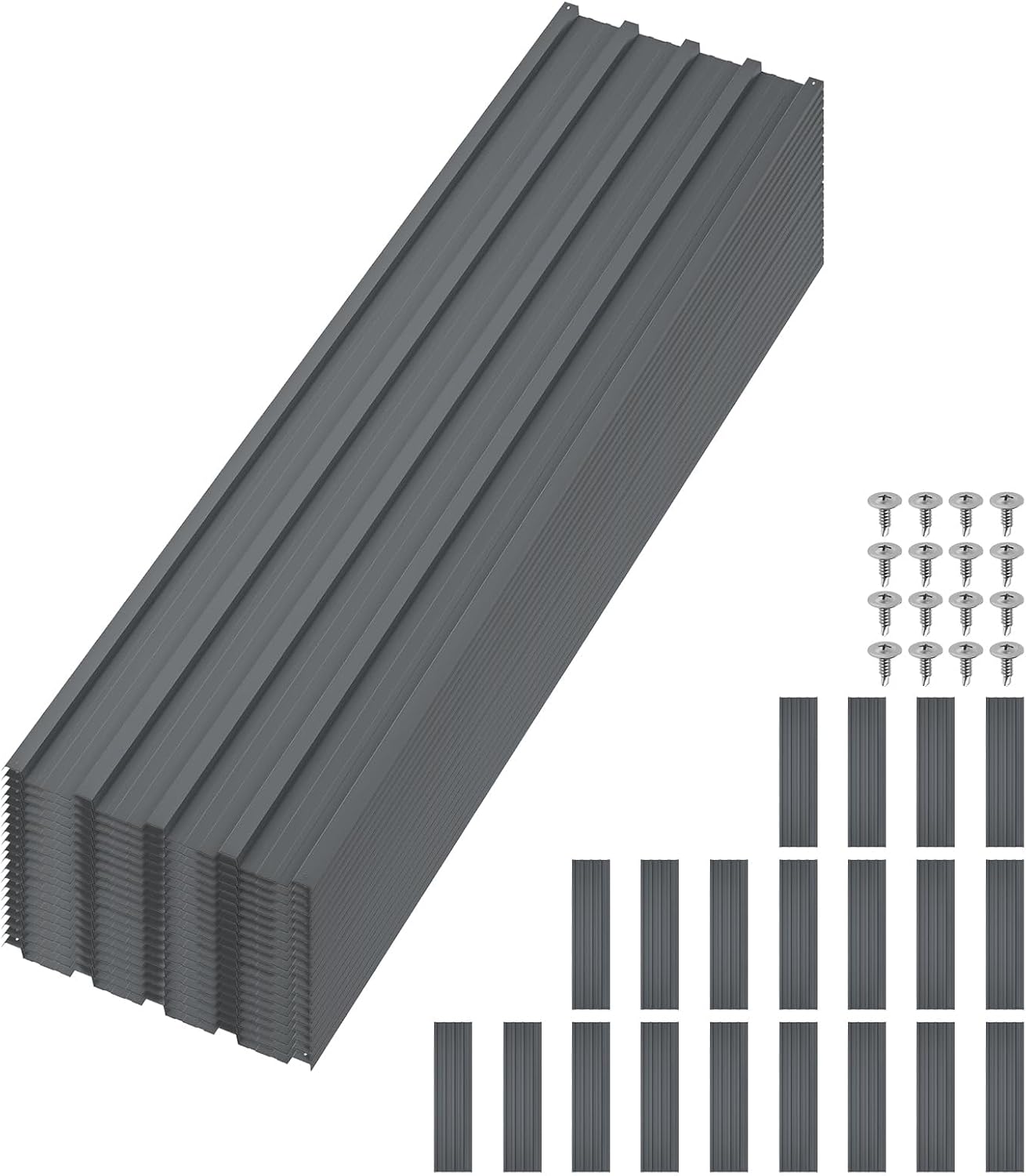 GAOMON 20Pcs Metal Roofing Panels for Carport Heavy Duty Metal Carport Kits Galvanized Steel Corrugated Panels for Patio Outdoor Garden 73.2 inx16.8 in