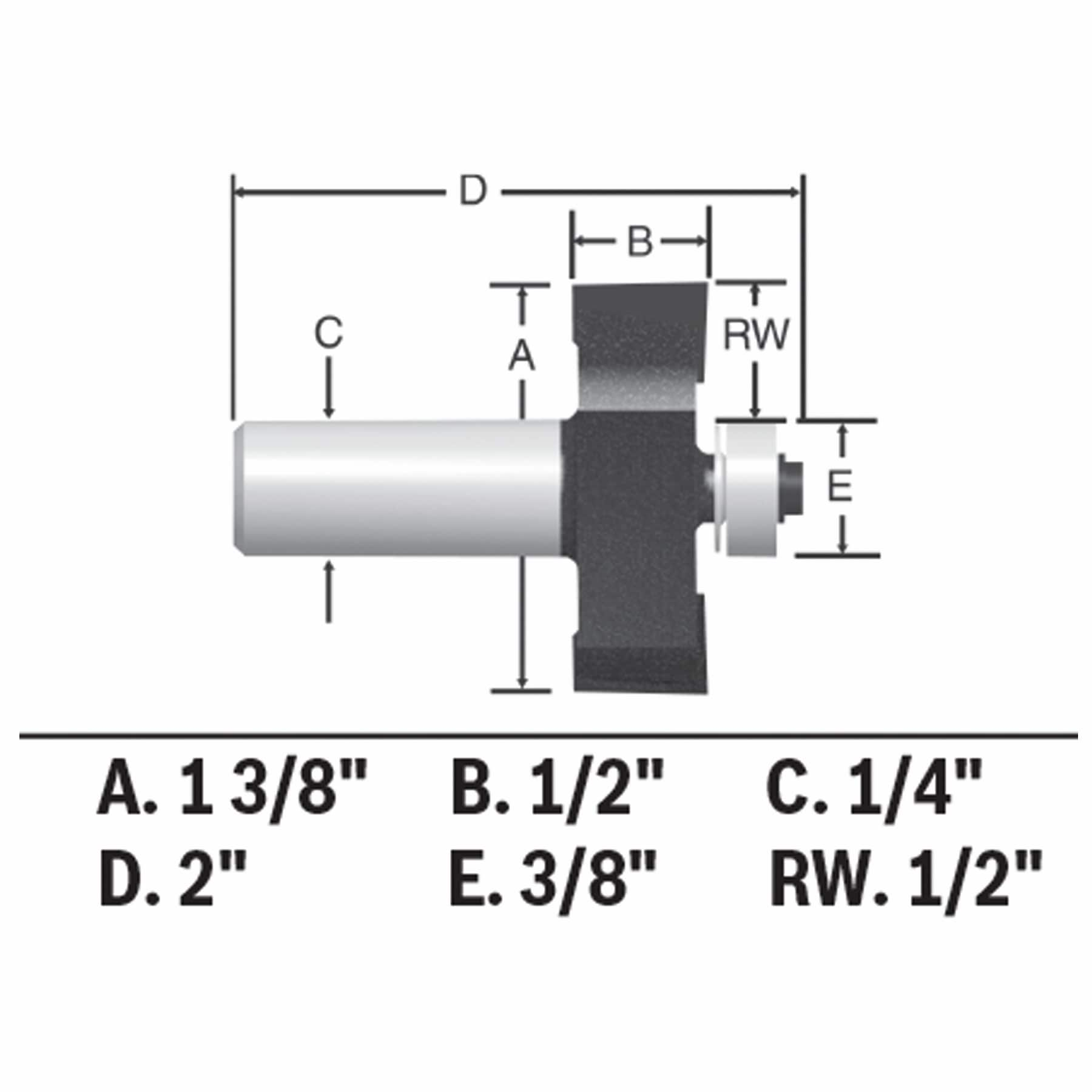 Rabbeting router bit CMT; S=8 mm; D=31,7 mm; with bearing - 935.318.11 -  Special purpose - Router bits - Drill bits, chisels, nozzles, router bits