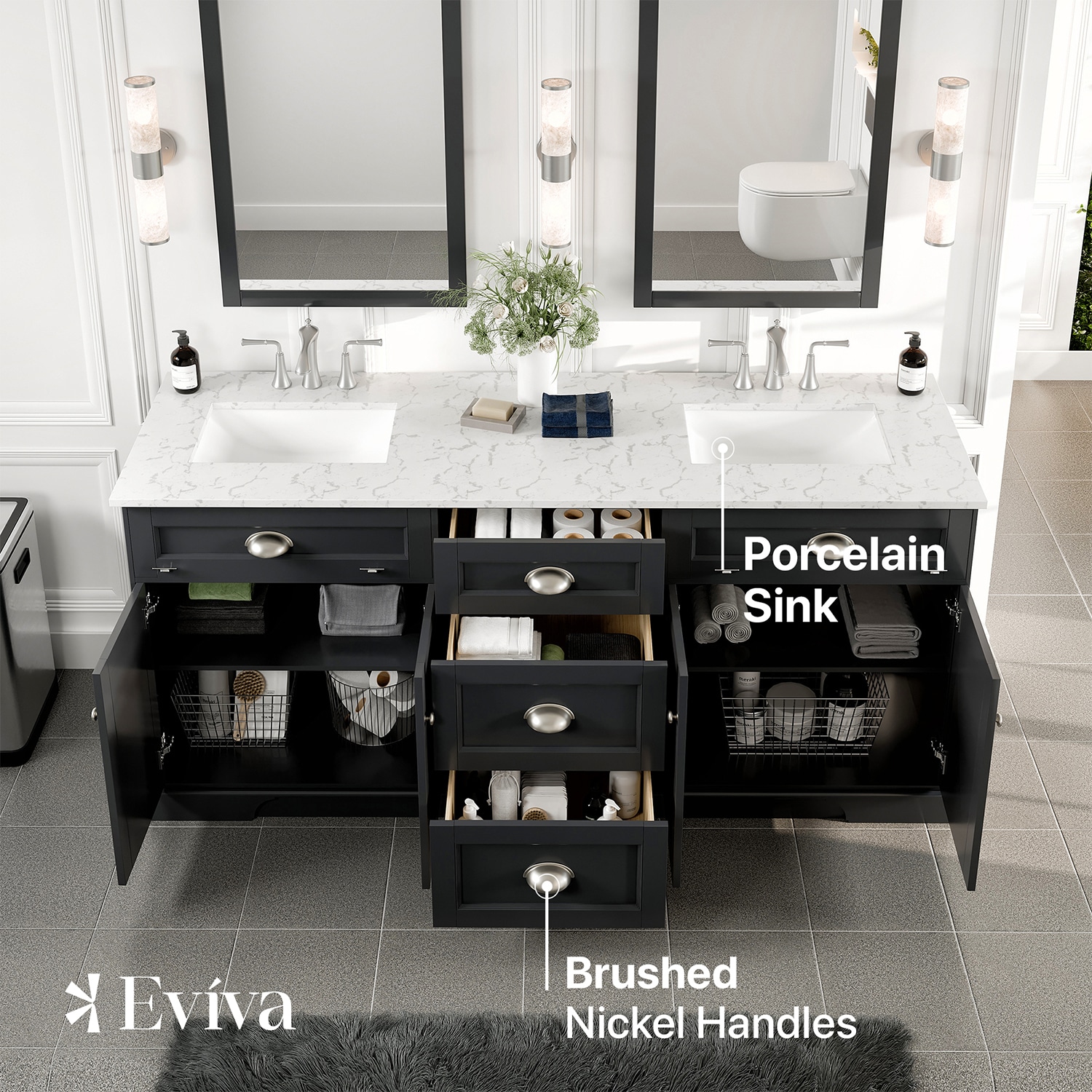 Eviva EVVN666-72CGR Bath-Vanity-Combo - View #3