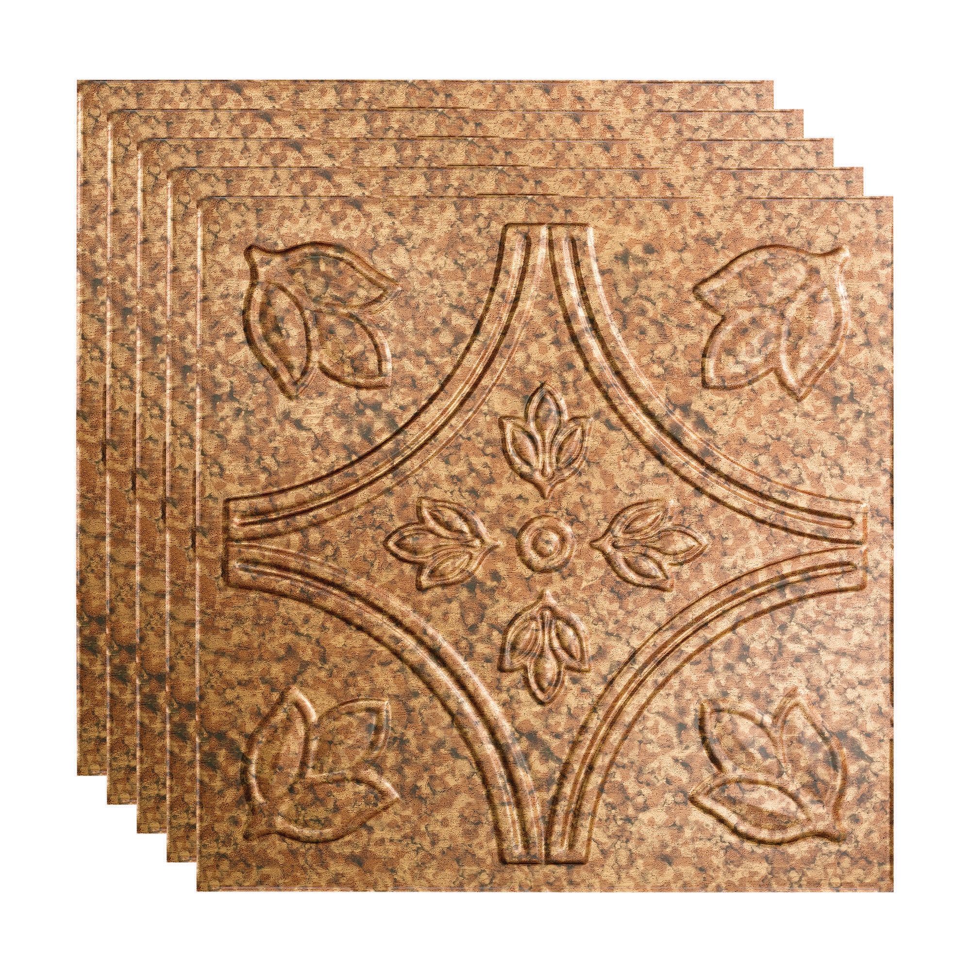 Fasade PL7019 2-ft x 2-ft Traditional 5 Cracked Copper PVC Drop Ceiling Tile ( 5 -Pack, 20-Sq. Feet / Case )