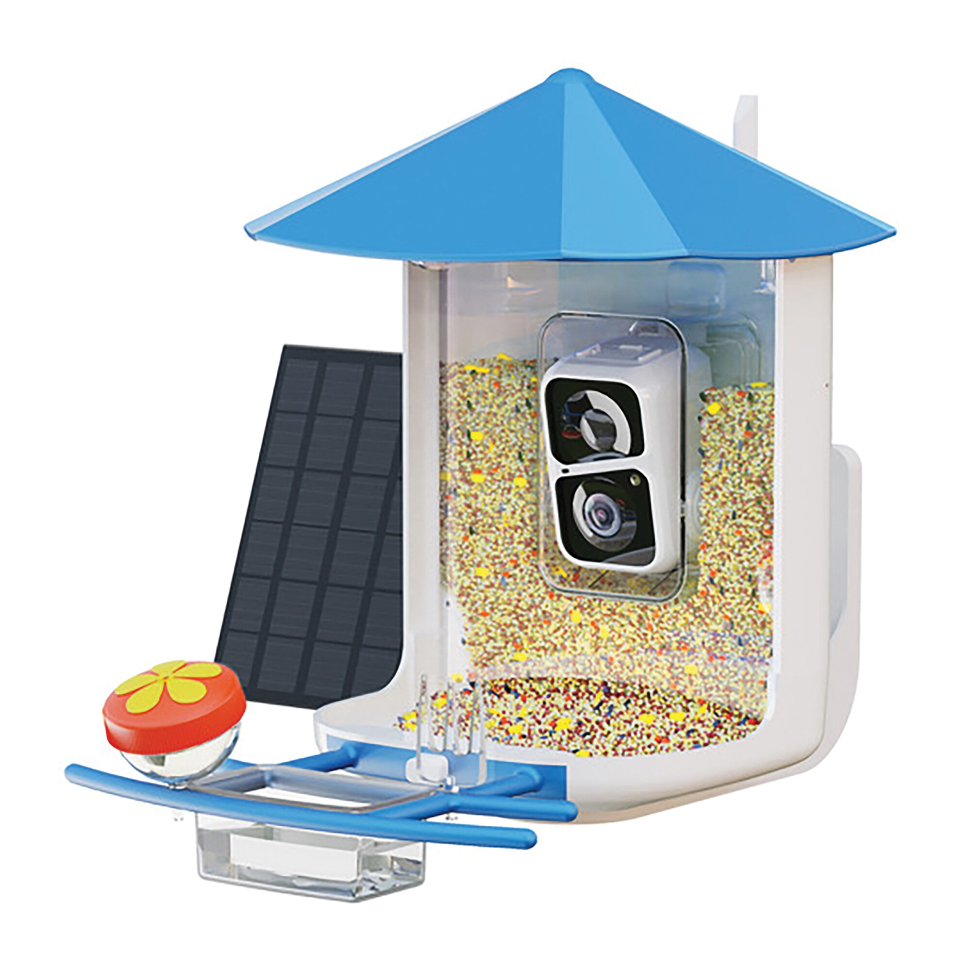 PerchMe YAOSFBFAC01 Plastic Post-mount Squirrel-Resistant Platform Bird feeder - 4-lbs