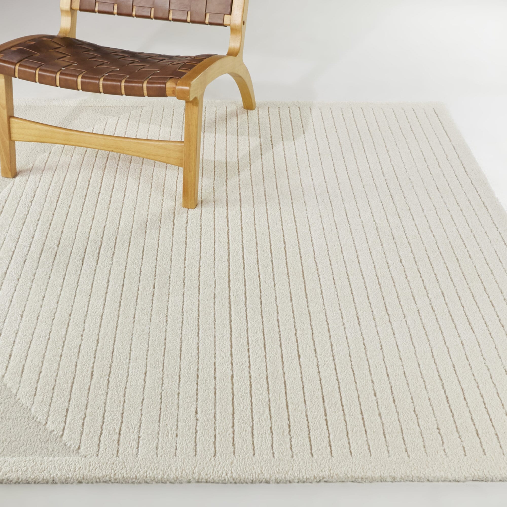 Balta 3101466 5 x 6 (ft) Polyester/Polypropylene Cream Rectangular Indoor Stripe Mid-Century Modern Area rug