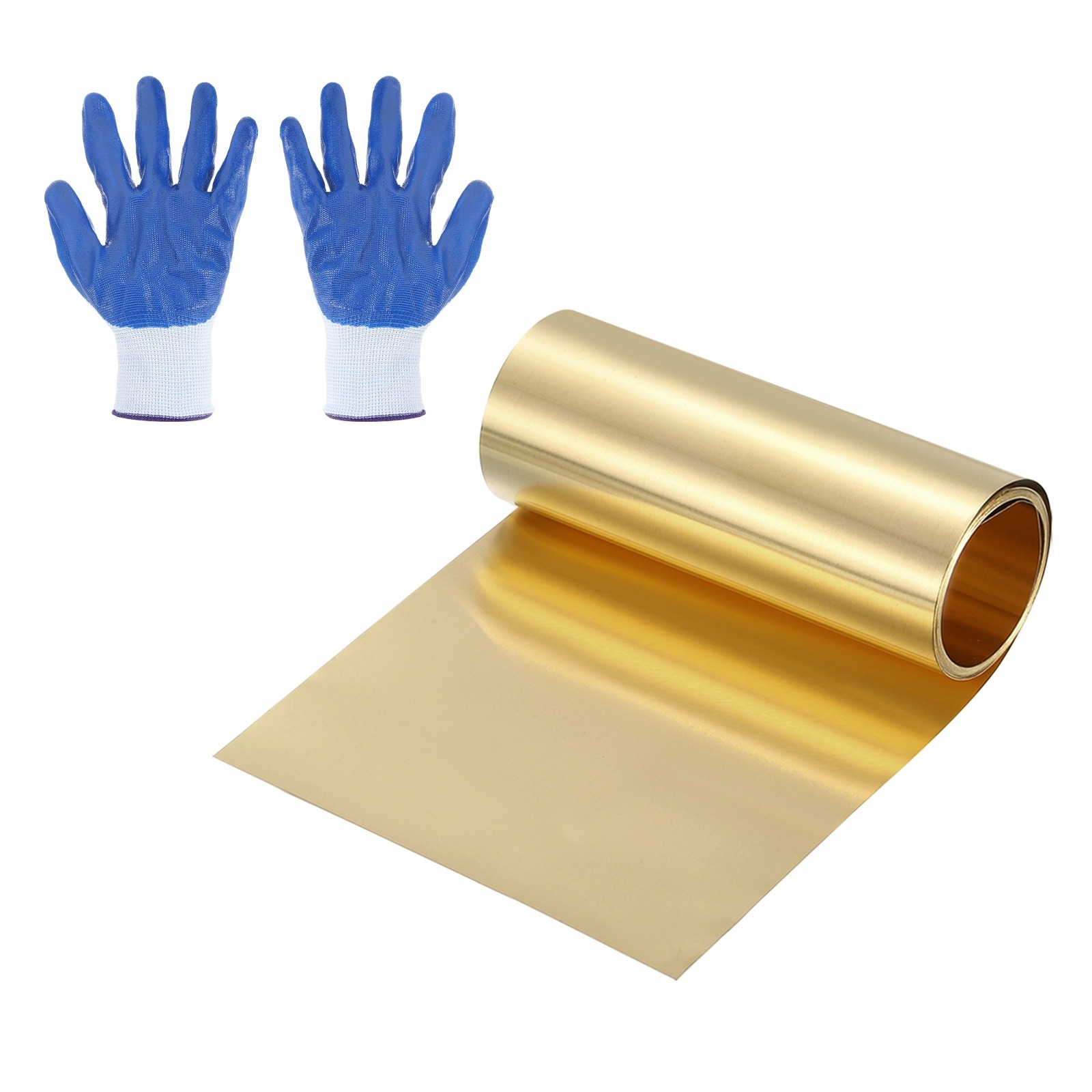 Unique Bargains - Metal Brass Sheet Roll 0.0008inx3.94inx39.4in(0.02x100x1000mm) H62 Brass Strip ...
