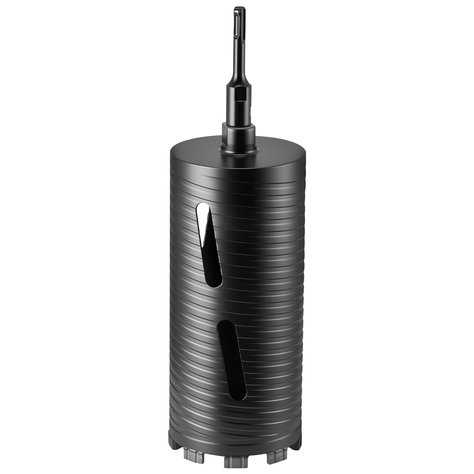 VEVOR Core Drill Bit  4-1/2 inch Diameter  9-1/2 inch Drilling Depth  5/8-11 Internal Thread  Diamond Dry Coring Bit with 3 Adapters  Pilot Drill and Hex Wrench  for Concrete  Red Bricks  and Masonry
