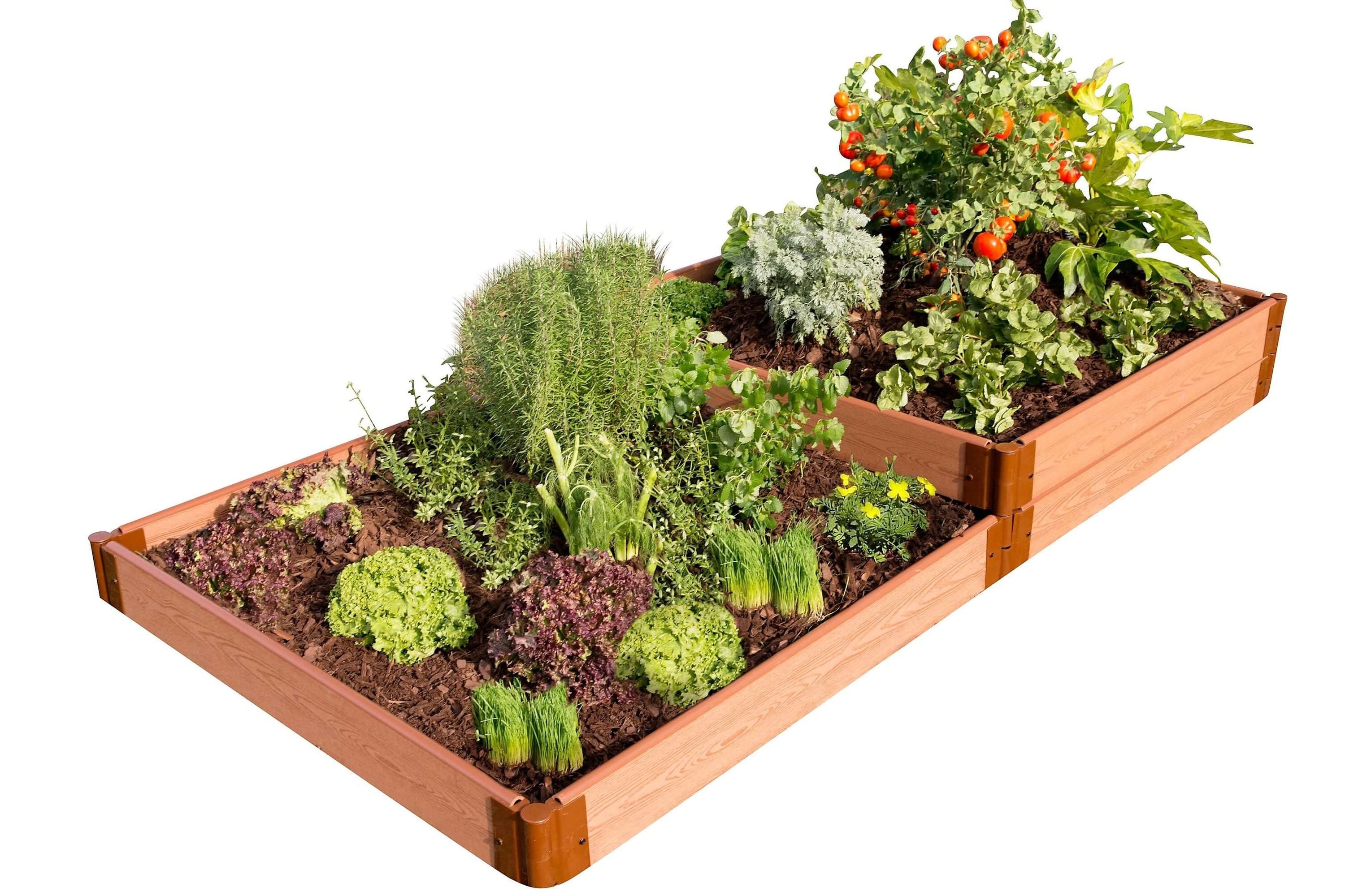 Frame It All 300001405 48-in W x 96-in L x 11-in H Classic Sienna Composite Raised Garden Bed