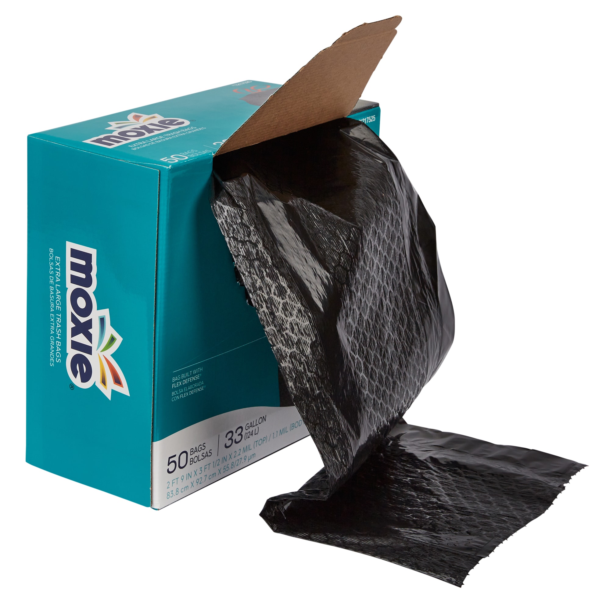 MOXIE 33-Gallons Mint Black Outdoor Plastic Can Drawstring Trash Bag  (40-Count) in the Trash Bags department at