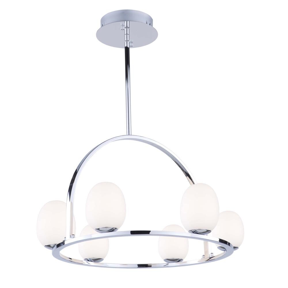 ARTCRAFT AC7996 Meridian 6-Light Polished Chrome Transitional Dry rated Chandelier