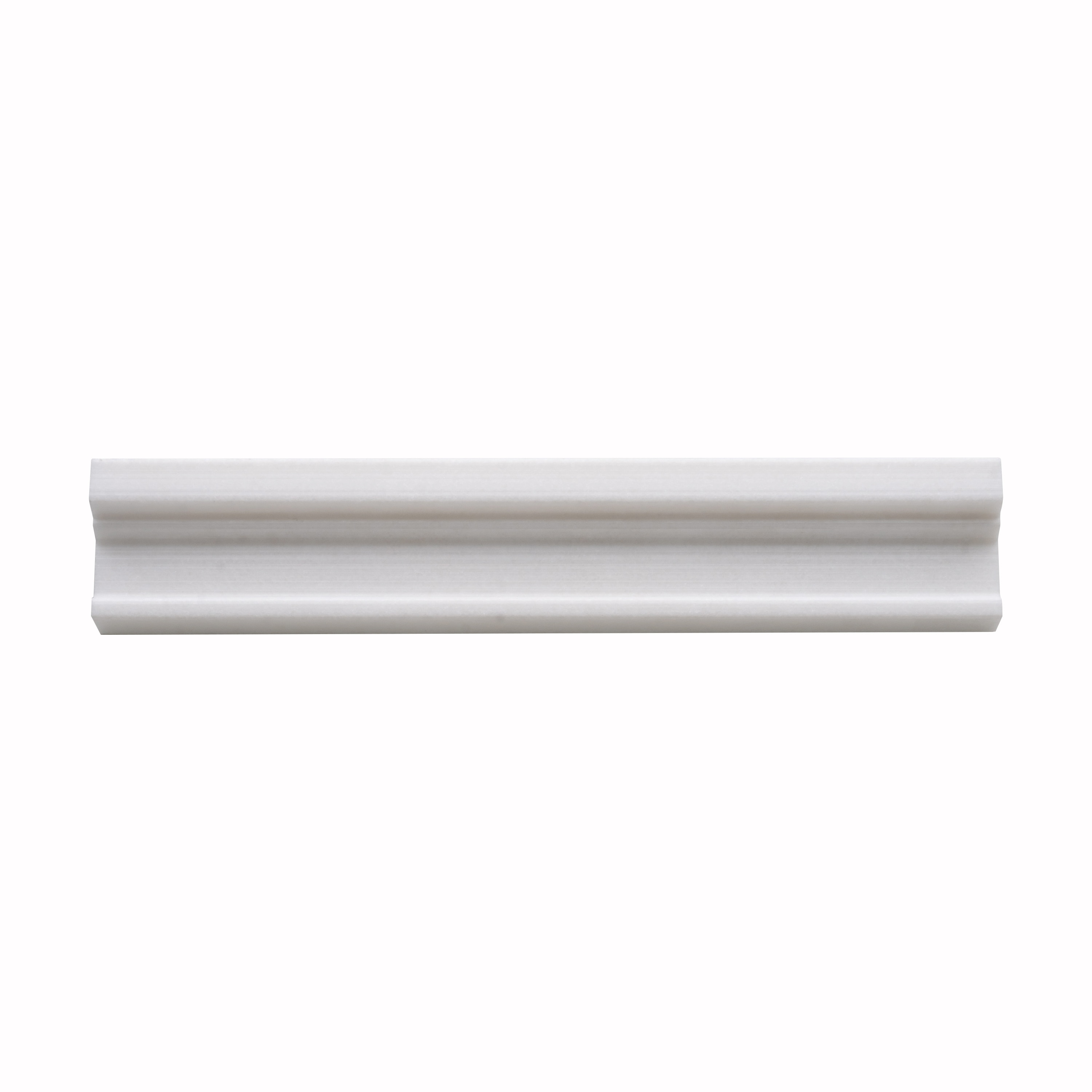 Apollo Tile APLMTS885PA Snow White 2-in x 12-in Polished Marble Chair rail Tile ( 1.667-sq ft / Carton ) 10 -Pack