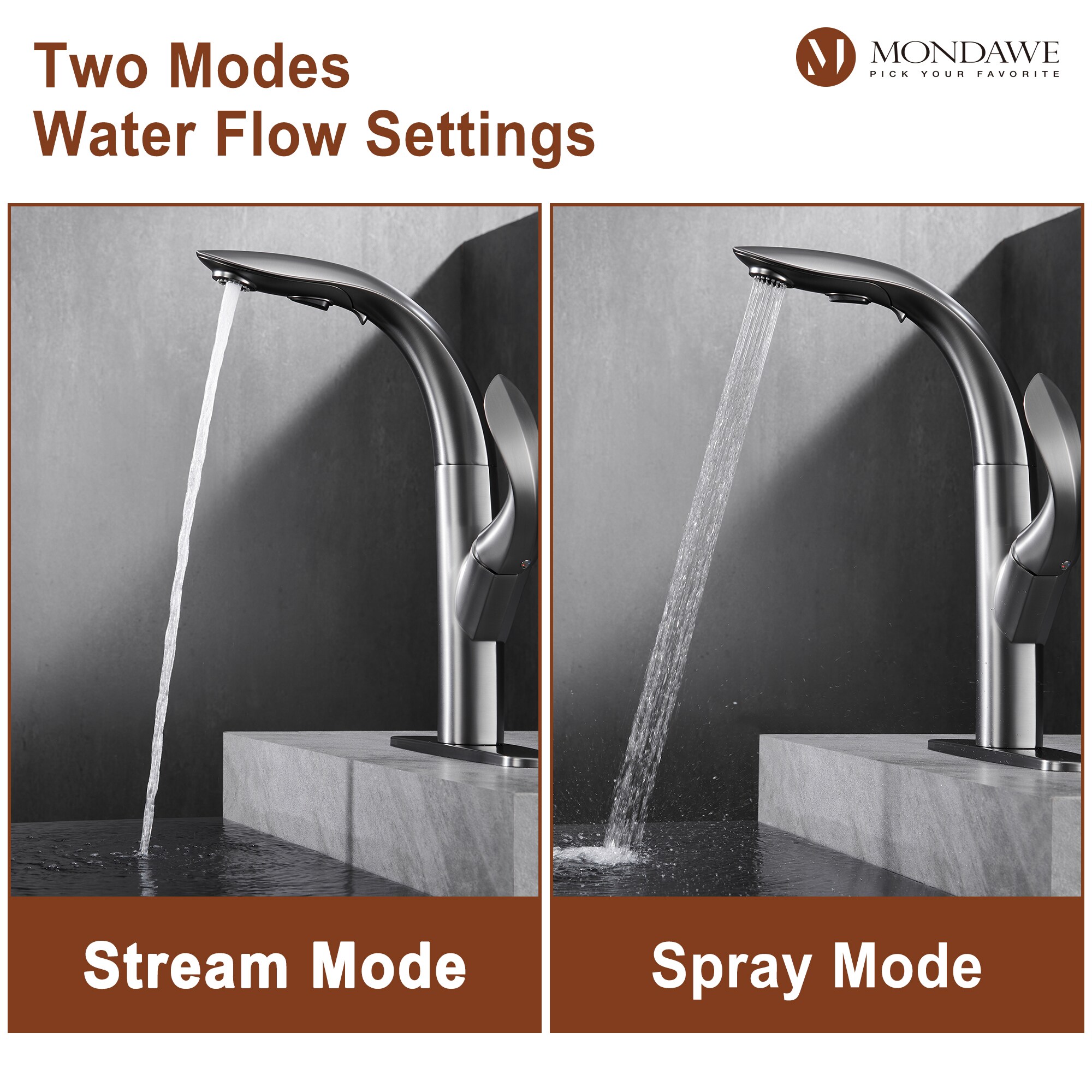 Mondawe MD-D68-GA Kitchen-Faucets - View #7