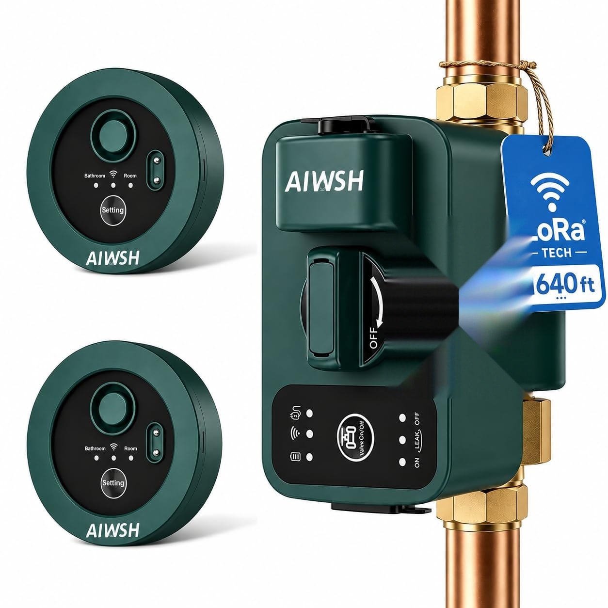 Phewnyzo Smart Water Auto Shut Off Valve and Leak Detector Whole Home ...