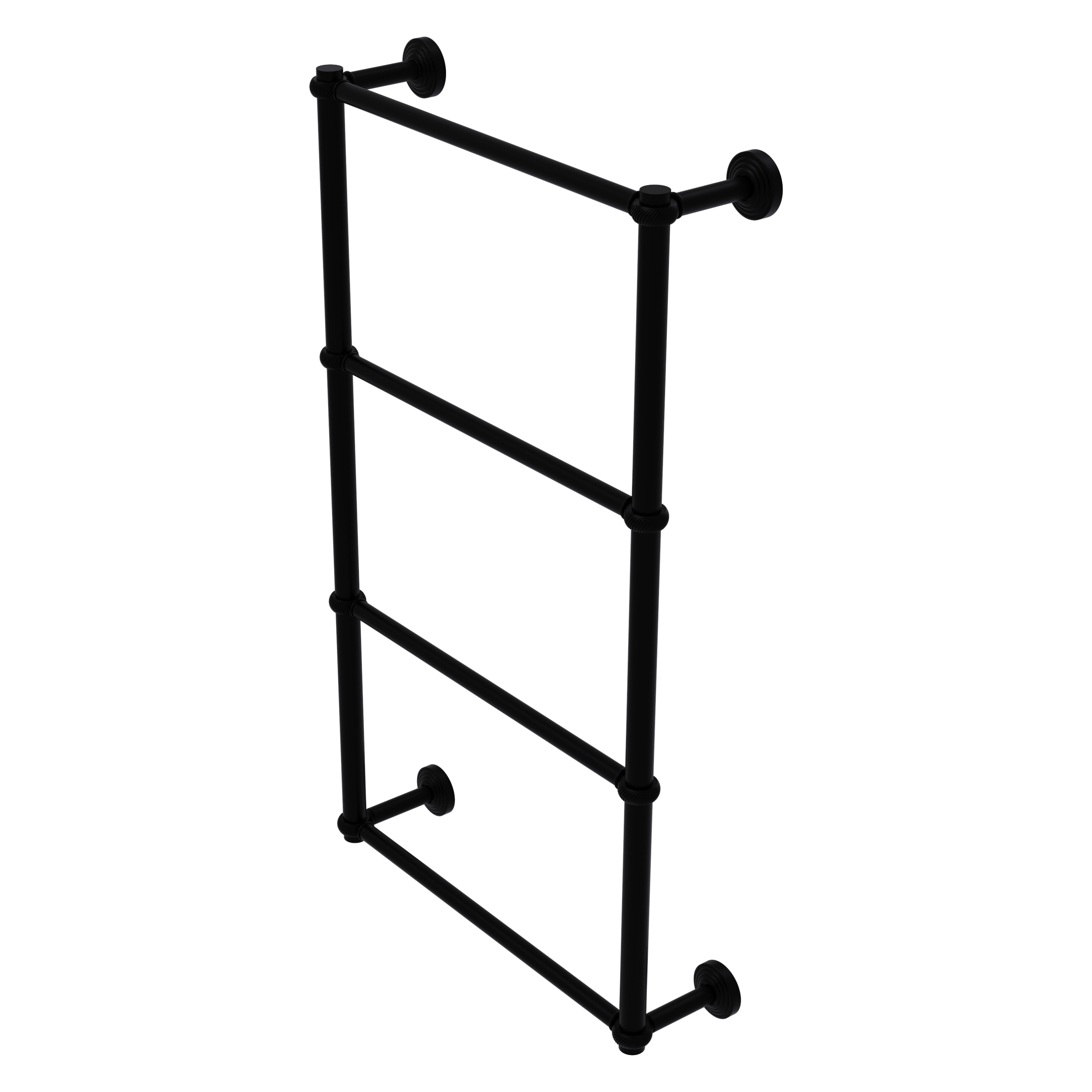 Allied Brass WP-28T-30-BKM Waverly Place 30-in double Matte Black Wall mount 4-tier Towel Bar