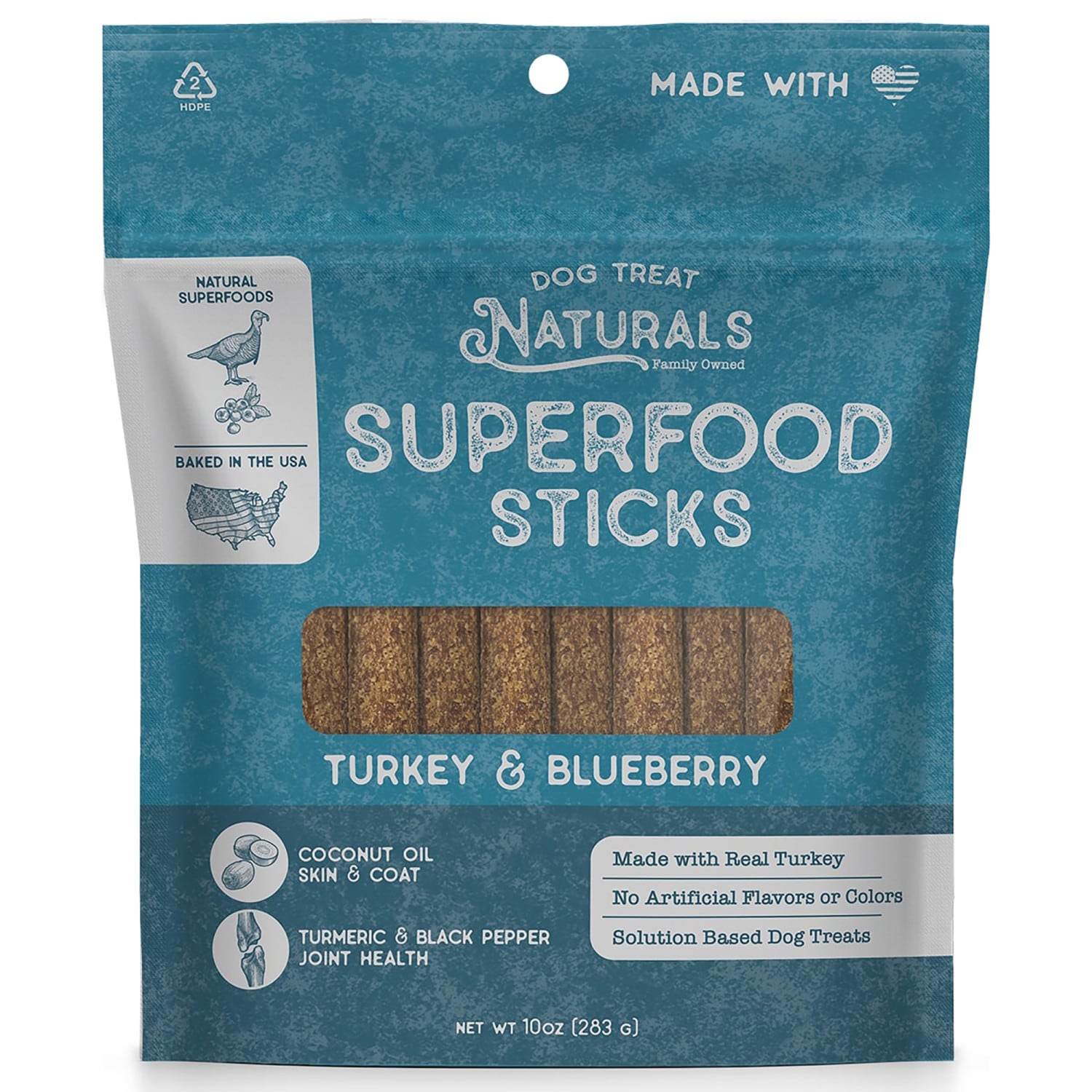 Dog Treat Naturals - Snacks for Dog Turkey and Blueberry Flavor 10 Ounce(s)