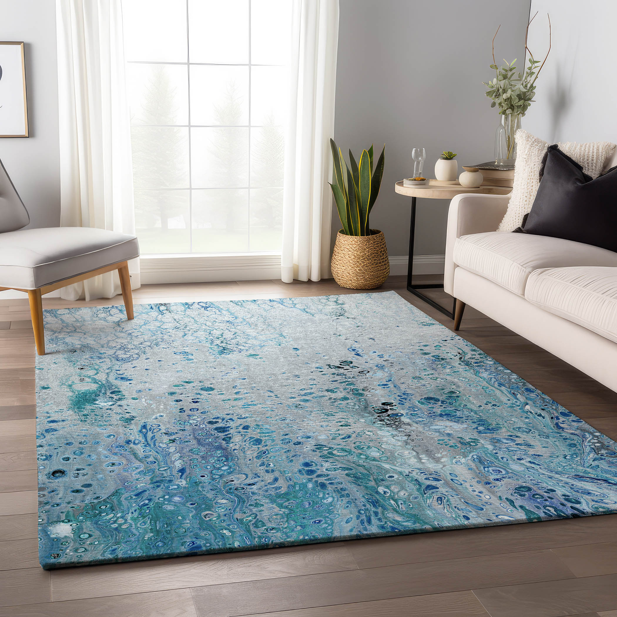 Addison Rugs AMF63SH30X46 Mayfield AMF63SH 2 x 3 (ft) Loomed Polyester Shoreline Rectangular Indoor Abstract Machine washable Area rug