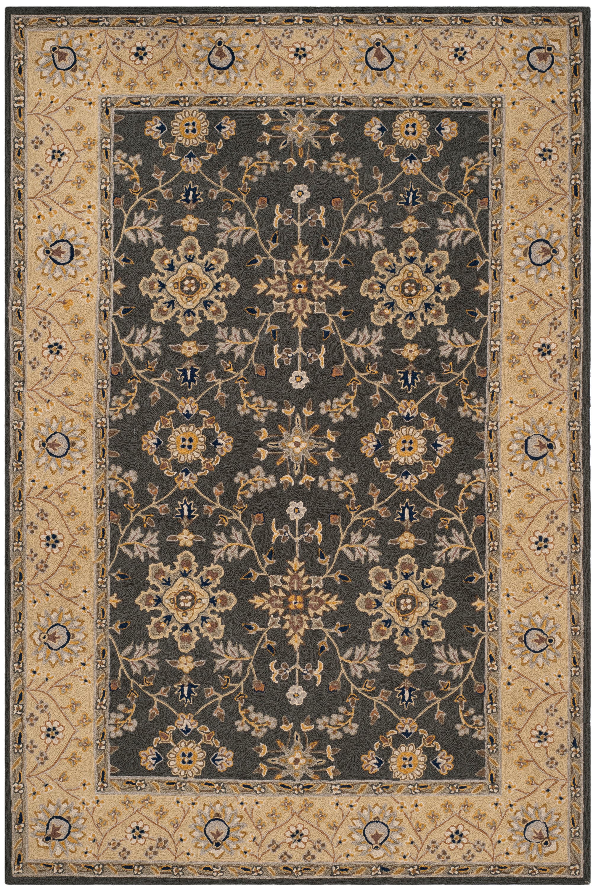 Safavieh EZC751H-6 Easy Care Pazar 6 x 9 (ft) Loomed Polypropylene Gray/Cream Rectangular Indoor Floral/Botanical Oriental Area rug