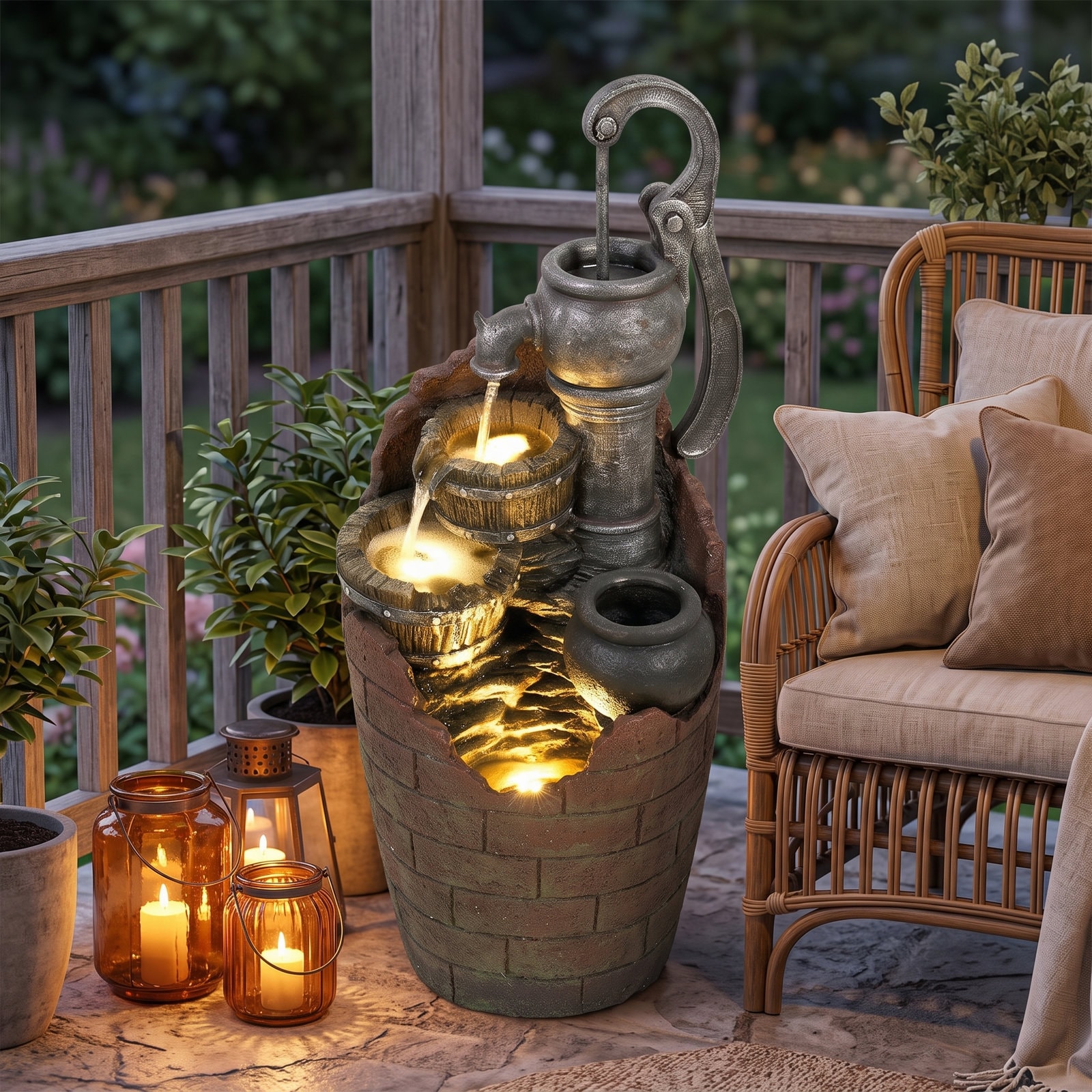 Alpine Corporation 24-in H Resin Water Tiered Outdoor Fountain