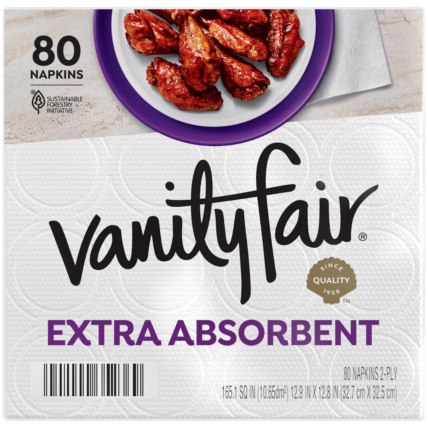 Vanity Fair Napkins 80 sheet 2 ply 80 pk #35341