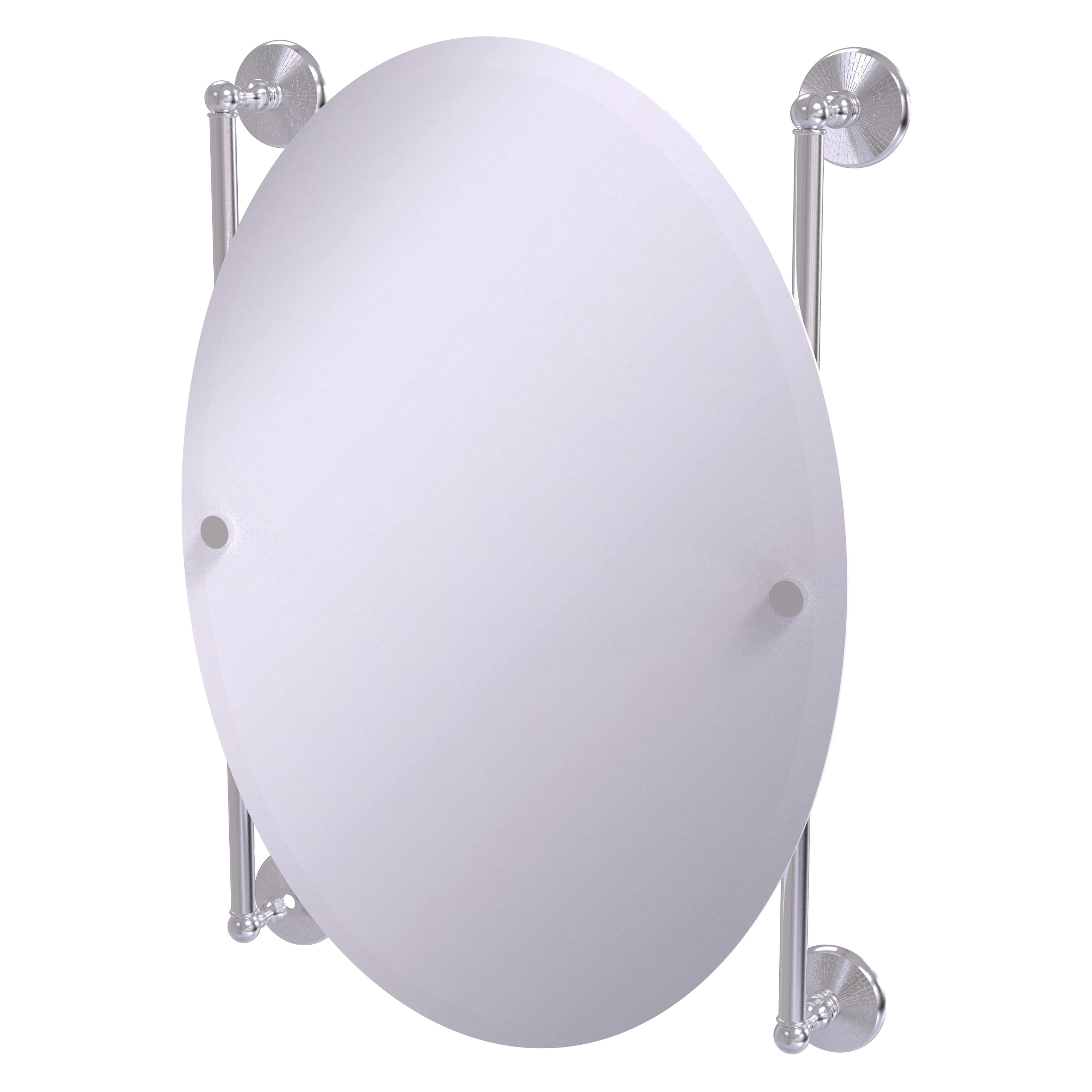 Allied Brass MC-27-91-SCH Monte Carlo 21-Inches x 29-Inches Beveled Frameless Oval Bathroom Vanity Mirror ( Satin Chrome )