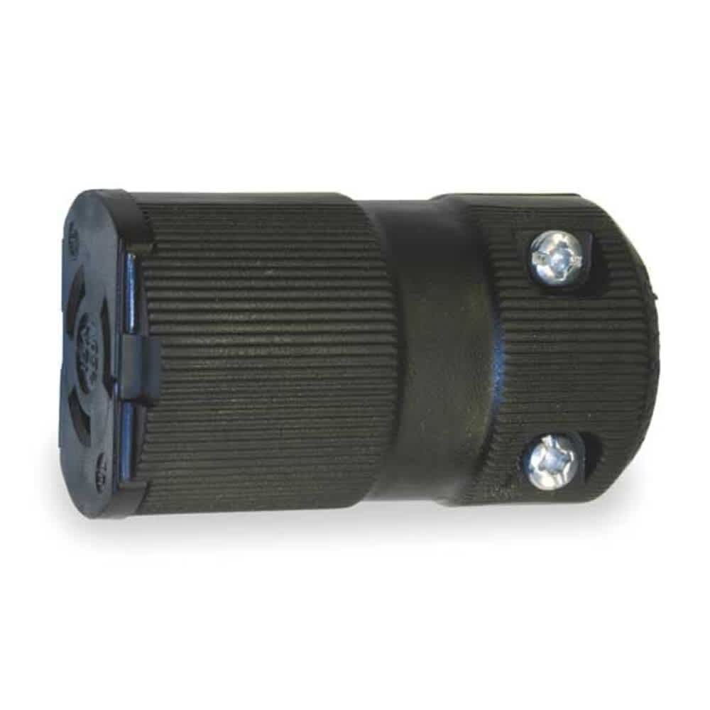 Hubbell  Wiring Device-Kellems Locking Connector L5-15R 15 A 125V AC Single Phase 2 Pole Screw Terminals Black