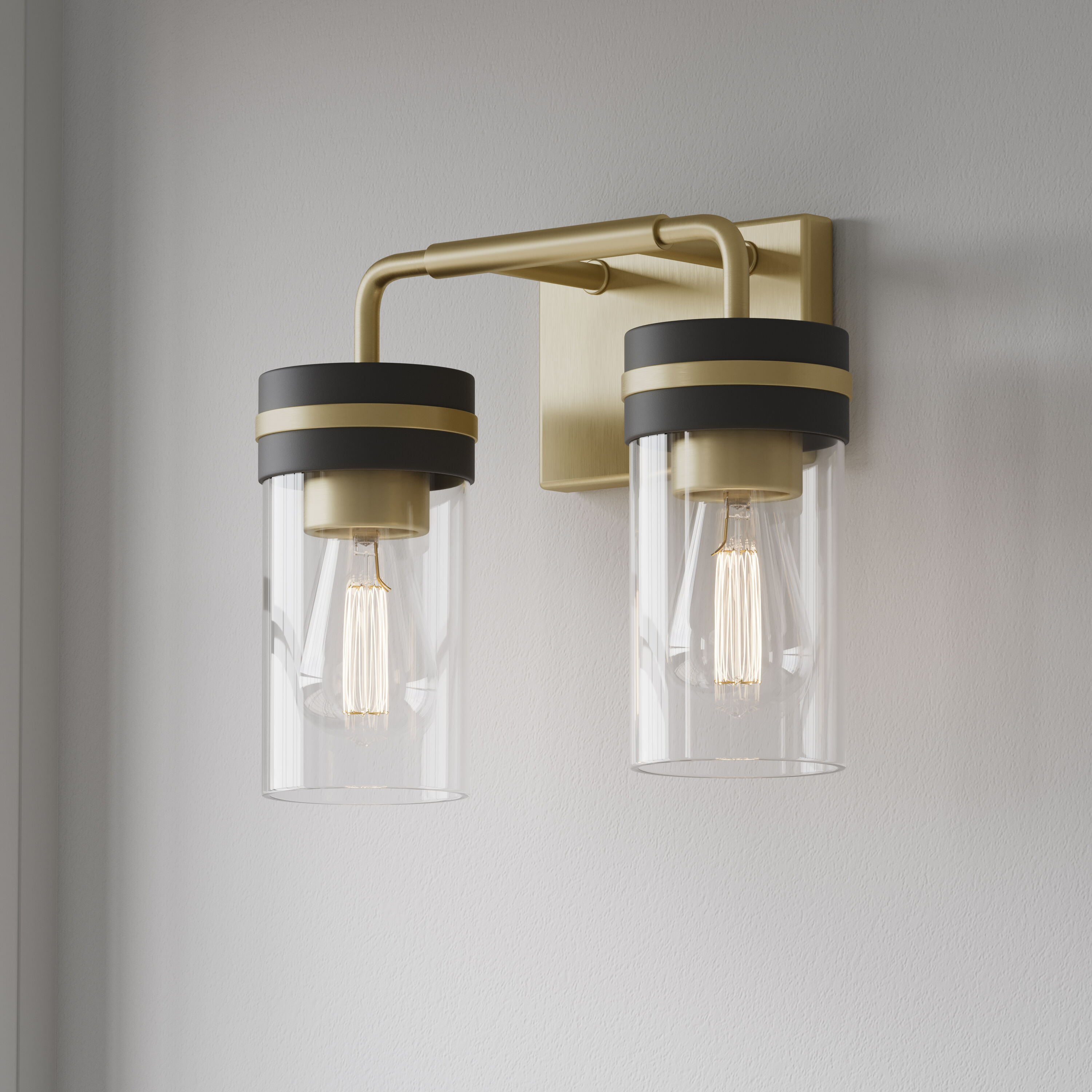 Millennium Lighting Marbridge 12-in 2 Light Brushed Brass Transitional Bathroom Vanity light