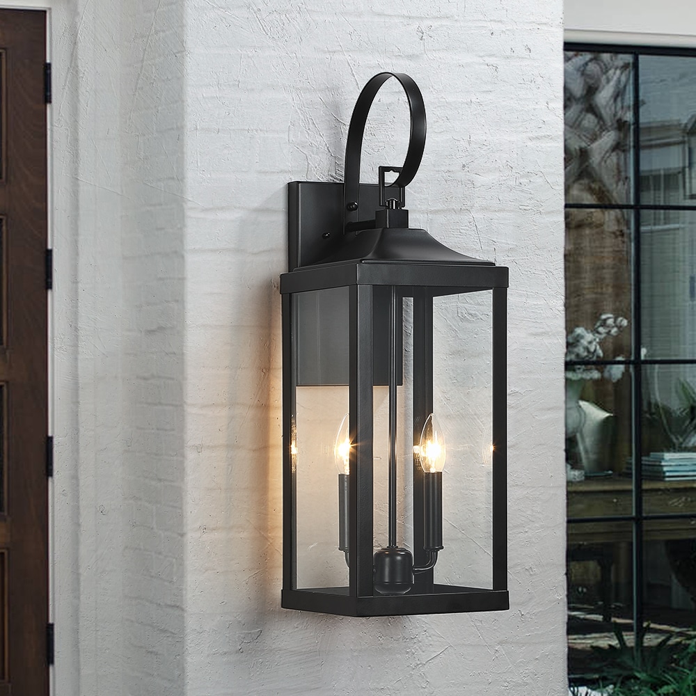 Fine Jefferson 25.7-in H Black Base (E-12) Large Outdoor Wall in the Outdoor Wall Lights department at Lowes.com