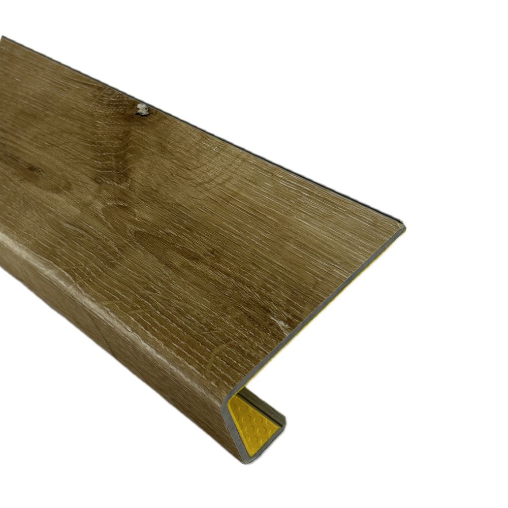 Deco Products STAIR NOSE WOOD 1/8-in T x 4-in W x 94-in L Stained Vinyl Stair Nosing Floor Moulding Trim