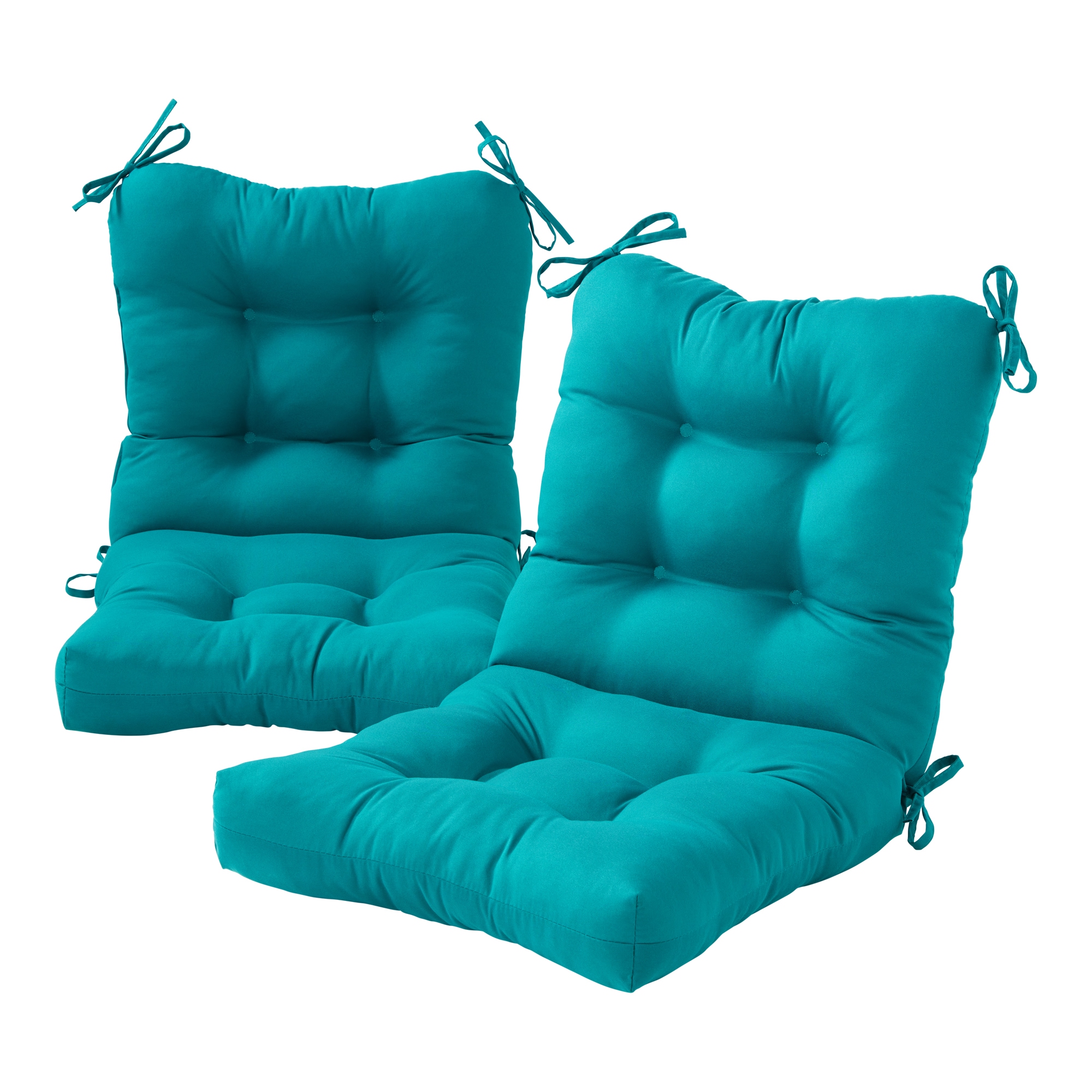 Greendale Home Fashions - Outdoor 21-in x 21-in 2 -Piece Peacock Patio chair cushion